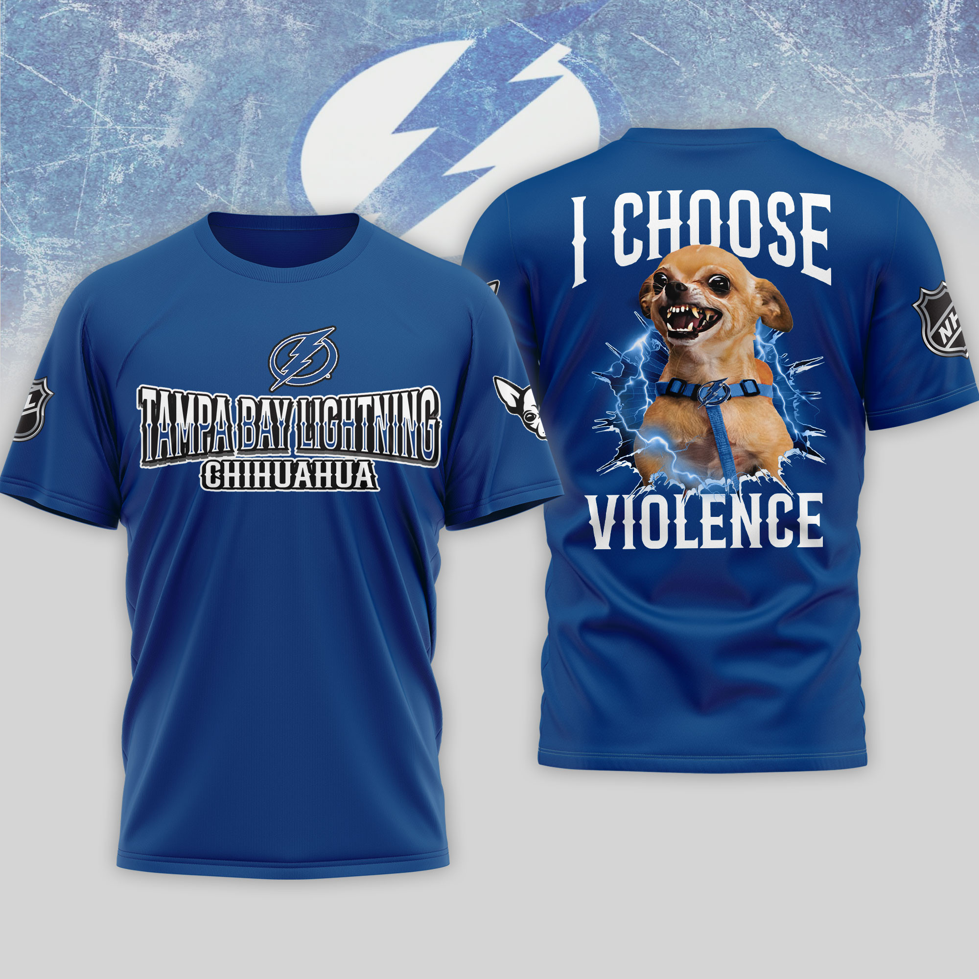 Tampa Bay Lightning | Premium NHL Chihuahua Violent 3D T-Shirt HY
