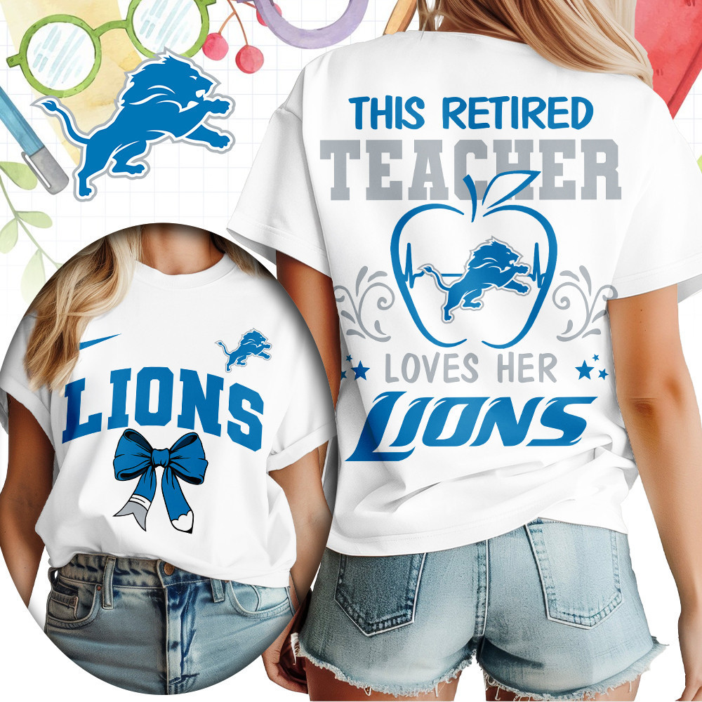 Detroit Lions | Premium NFL Retired Teacher Women T-Shirt TD