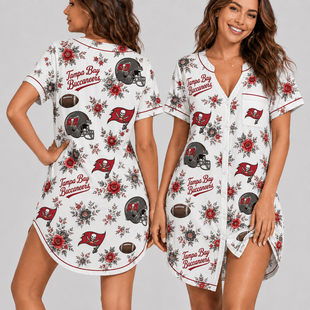 Tampa Bay Buccaneers | Premium NFL Football Fan Favorites Women Pajamas Dress TD