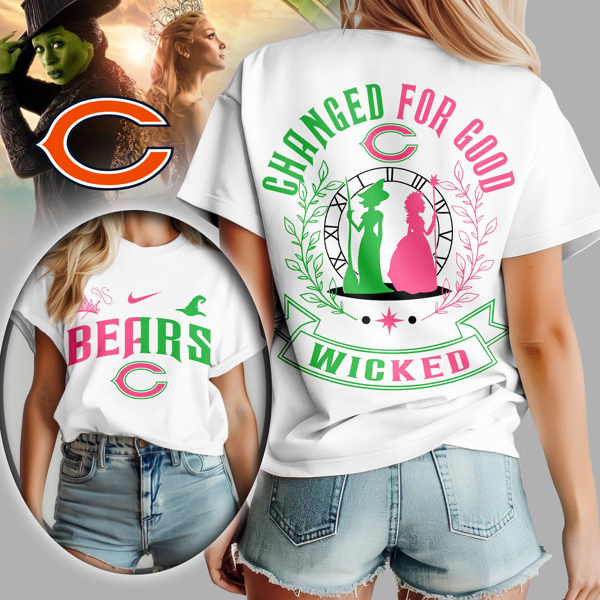 Chicago Bears | Premium NFL Wicked Changed For Good Women Shirt TD