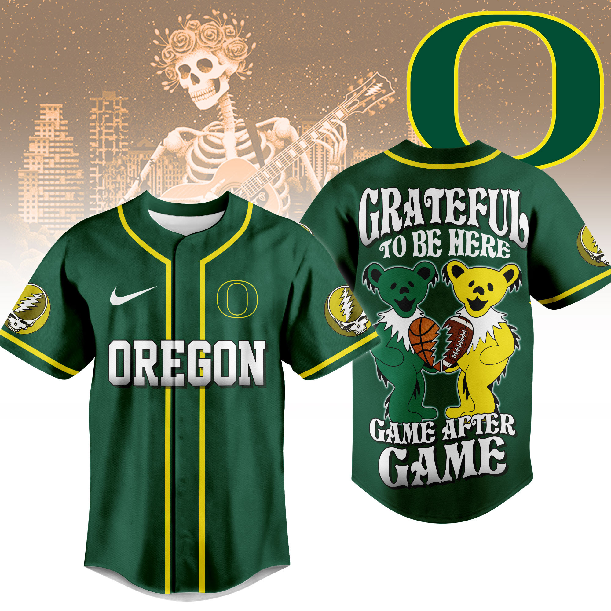 Oregon Ducks | Premium College Grateful Sports Jersey NTH1