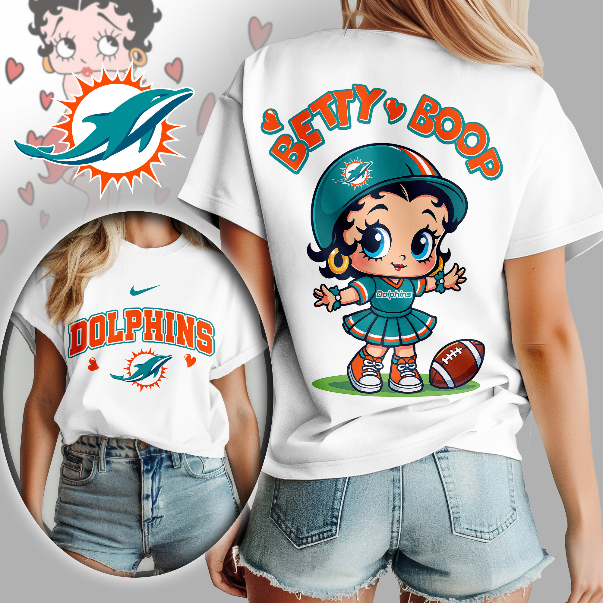 Miami Dolphins | Premium NFL Betty Boop Women's Shirt TD