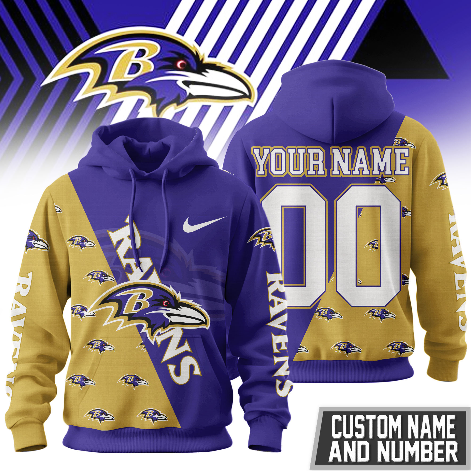 Baltimore Ravens | Premium NFL True Fan Spirit Custom Football Hoodie