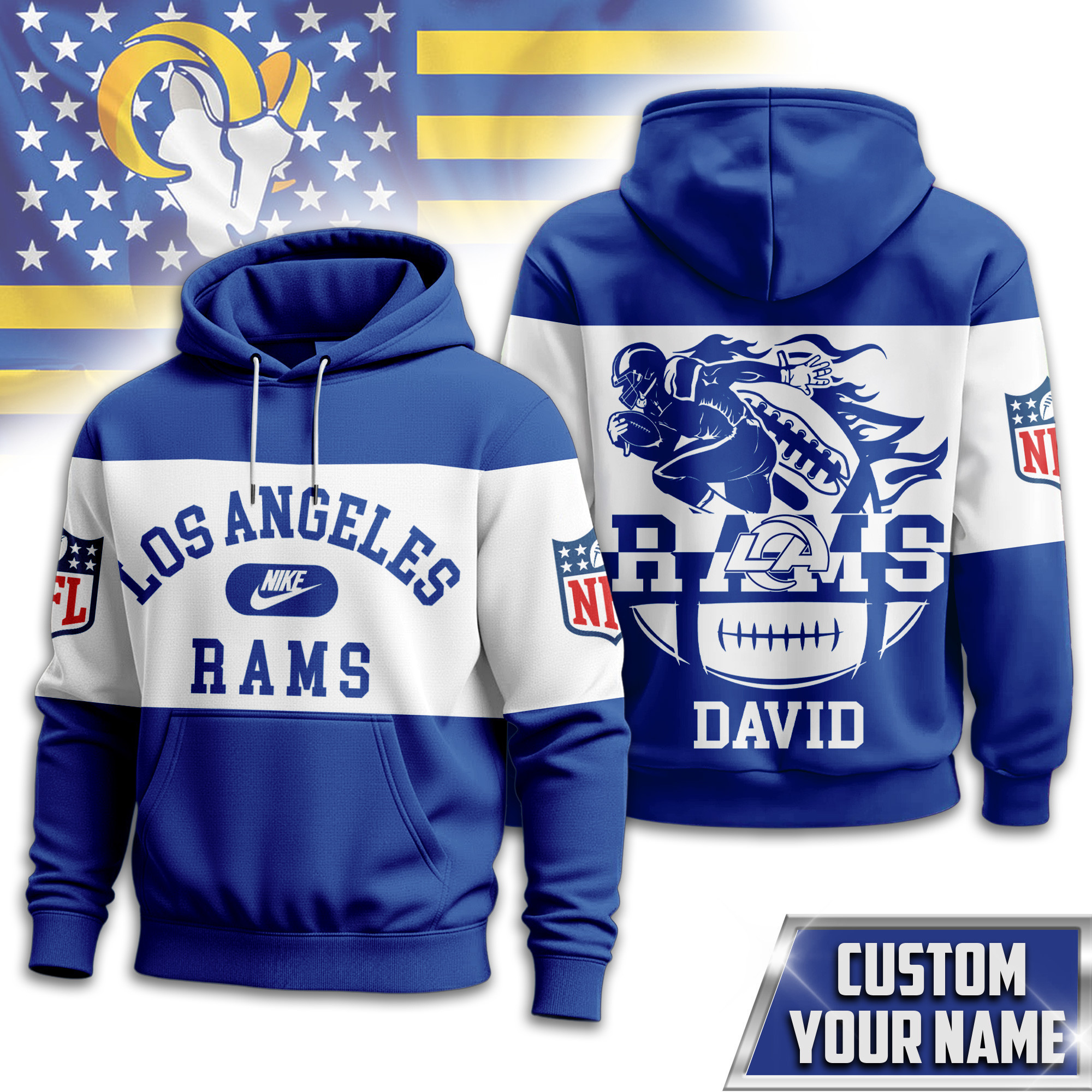 Los Angeles Rams | Premium NFL Touchdown Spirit Personalized Hoodie TD