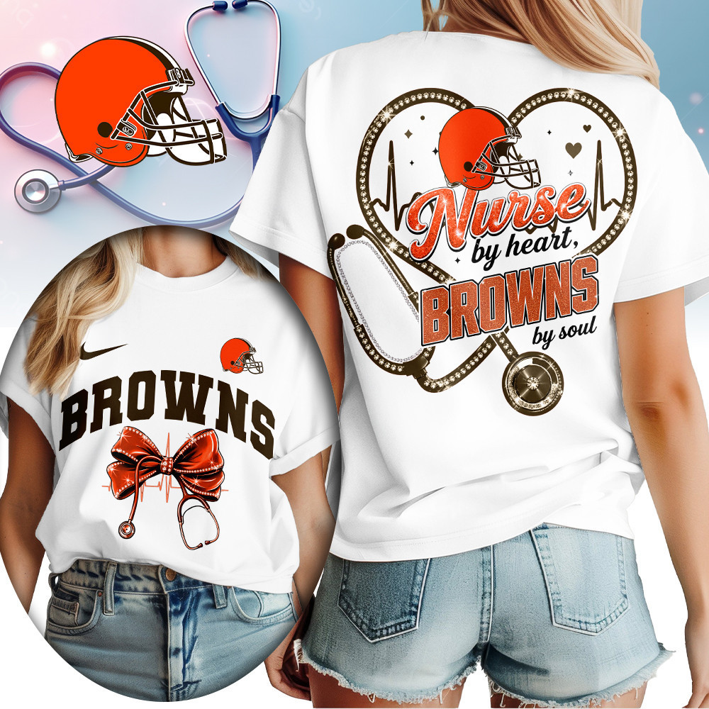 Cleveland Browns | Premium NFL Nurse By Heart Women Shirt TD