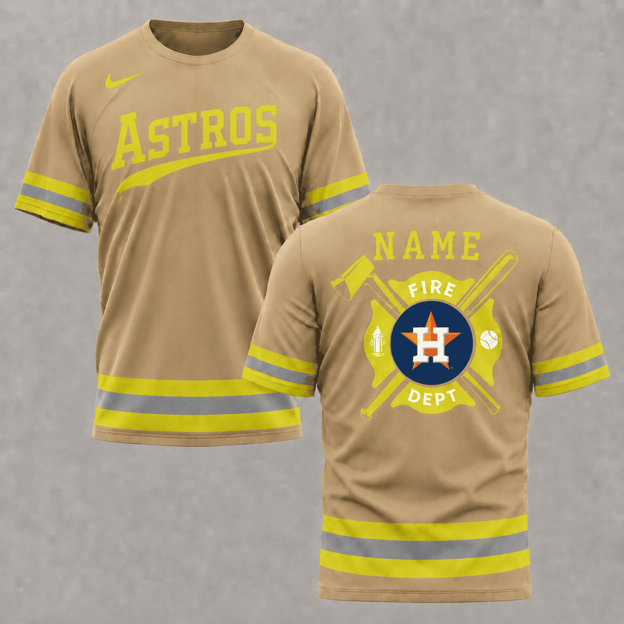 Houston Astros | MLB x Personalized Firefighters Hi-vis 3D Shirt