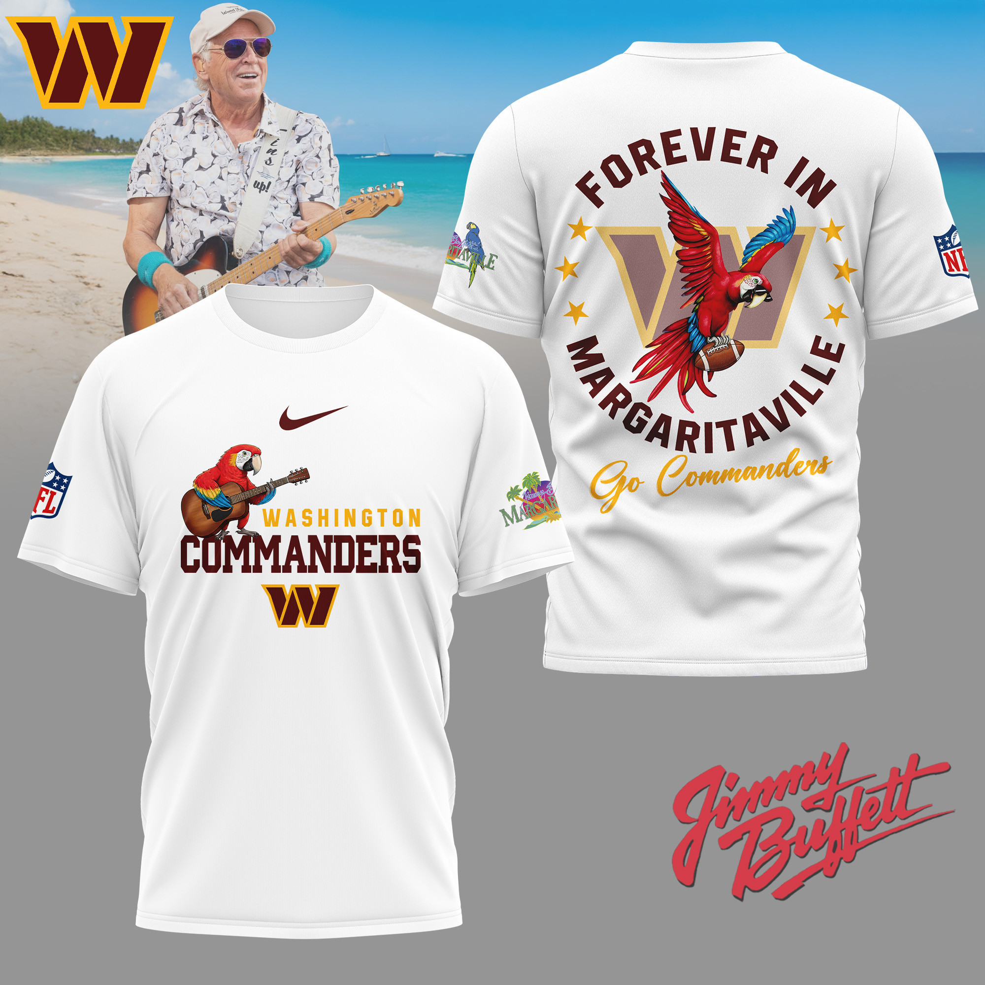 Washington Commanders | Premium NFL Forever in Margaritaville 3D Shirt NY