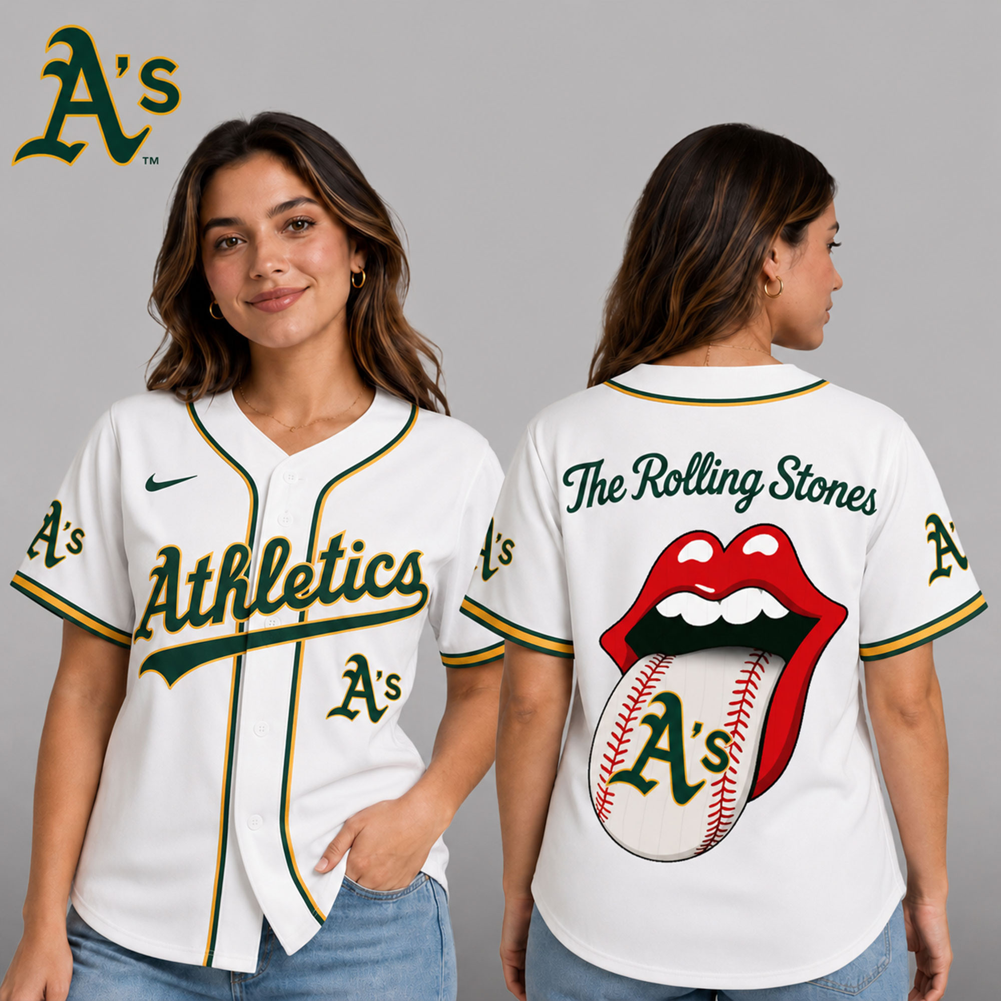 Athletics | Premium MLB The Rolling Stones Jersey Shirt TD
