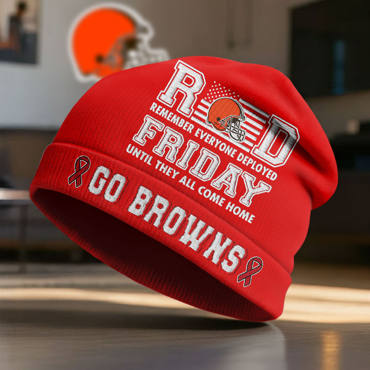 Cleveland Browns | Premium NFL Red Friday Beanie Hat NY
