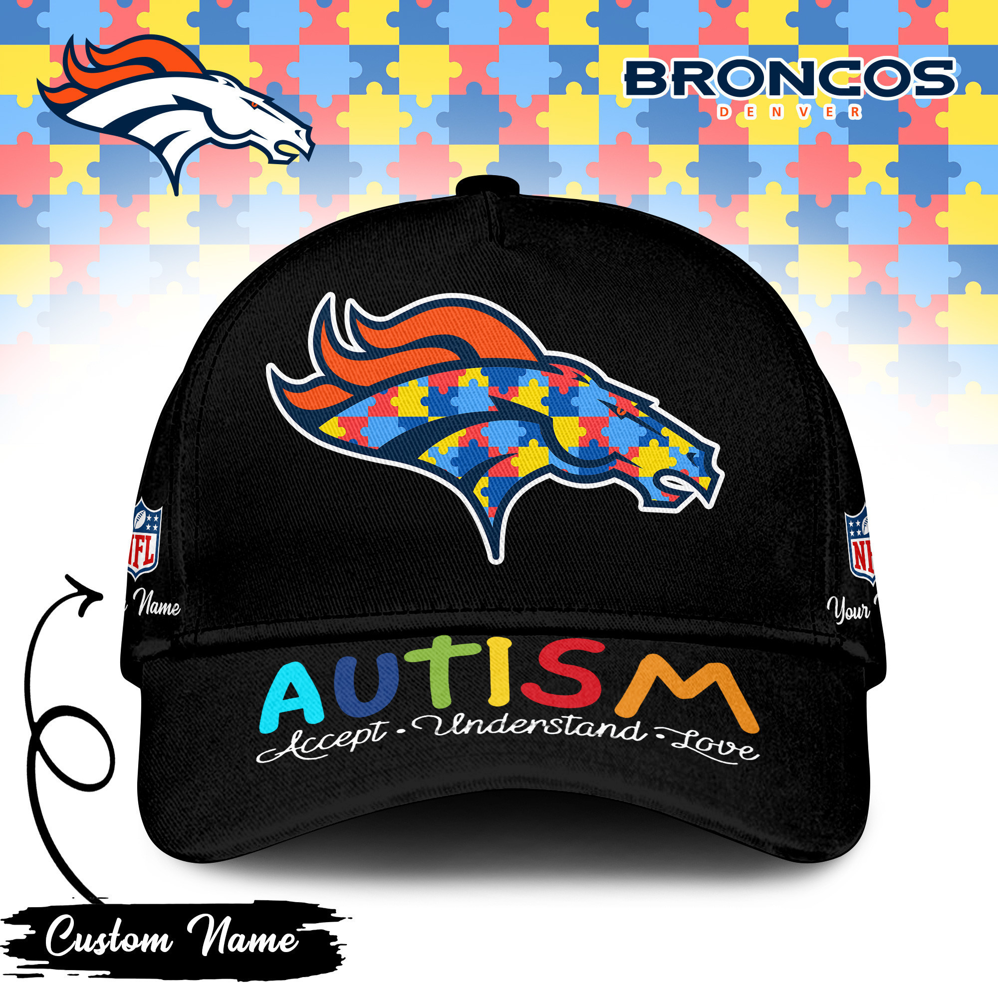 Denver Broncos | PREMIUM CLASSIC CAP NFL AUTISM TD