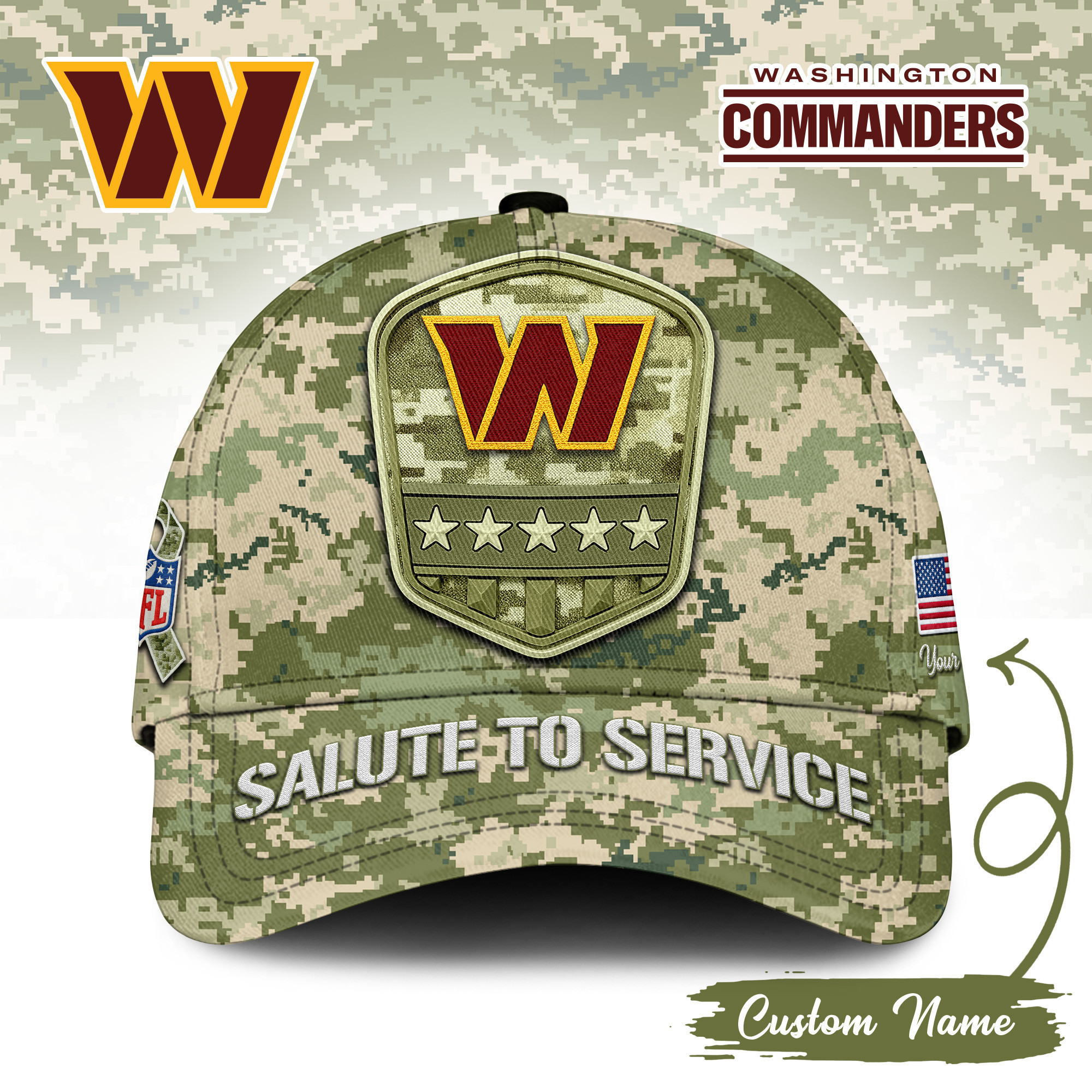 Washington Commanders | Premium NFL Salute To Service Classic Cap TD