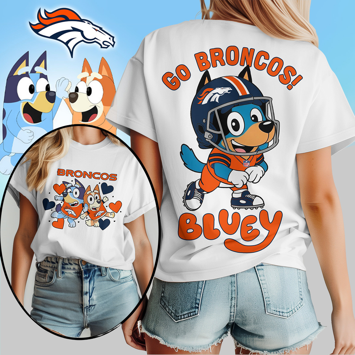Denver Broncos | Premium NFL Bluey Women's Shirt TD