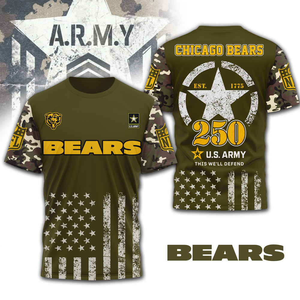 Chicago Bears | Premium NFL Military Pride 3D Shirt NTH1