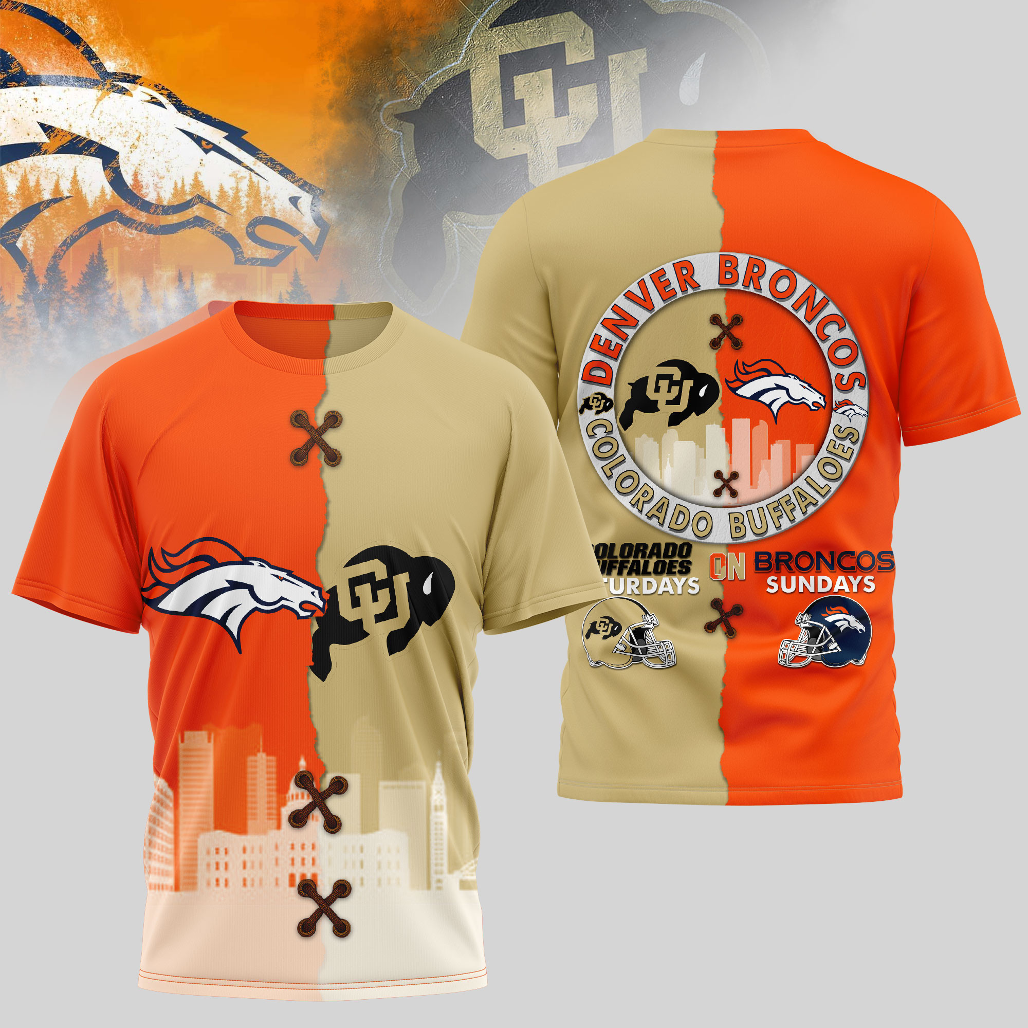 Denver Broncos | Premium NFL x NCAA 3D T-shirt TD