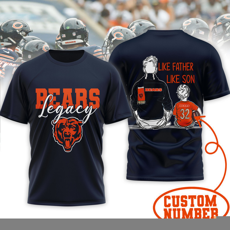 Chicago Bears | Premium NFL Legacy Father Day 3D Shirt HY