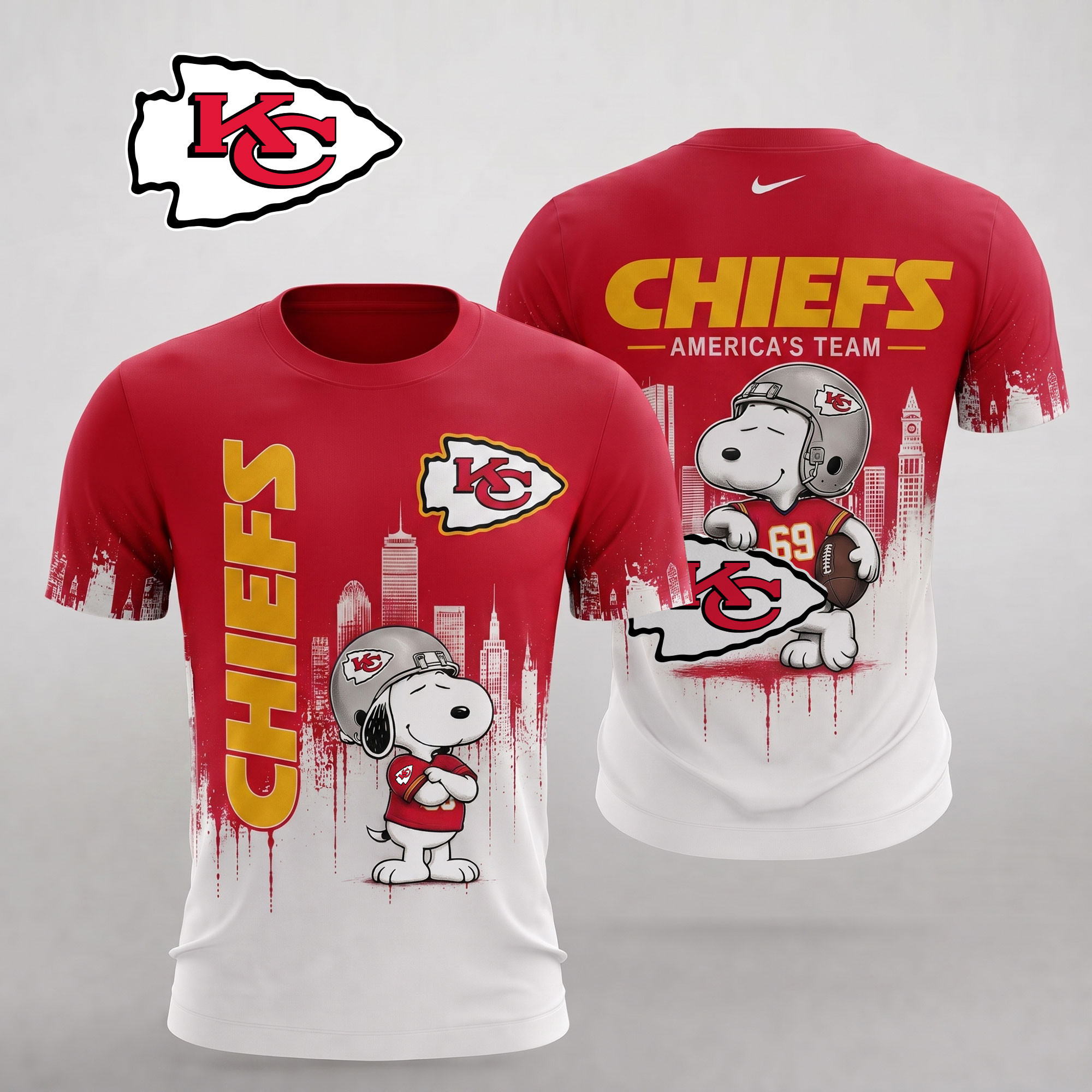 Kansas City Chiefs | Premium NFL Gridiron Sunday Cartoon 3D Shirt NTH1