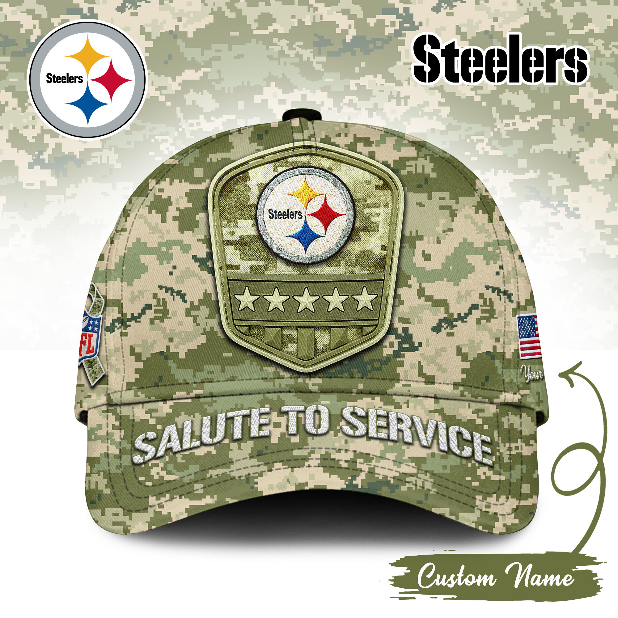 Pittsburgh Steelers | Premium NFL Salute To Service Classic Cap TD