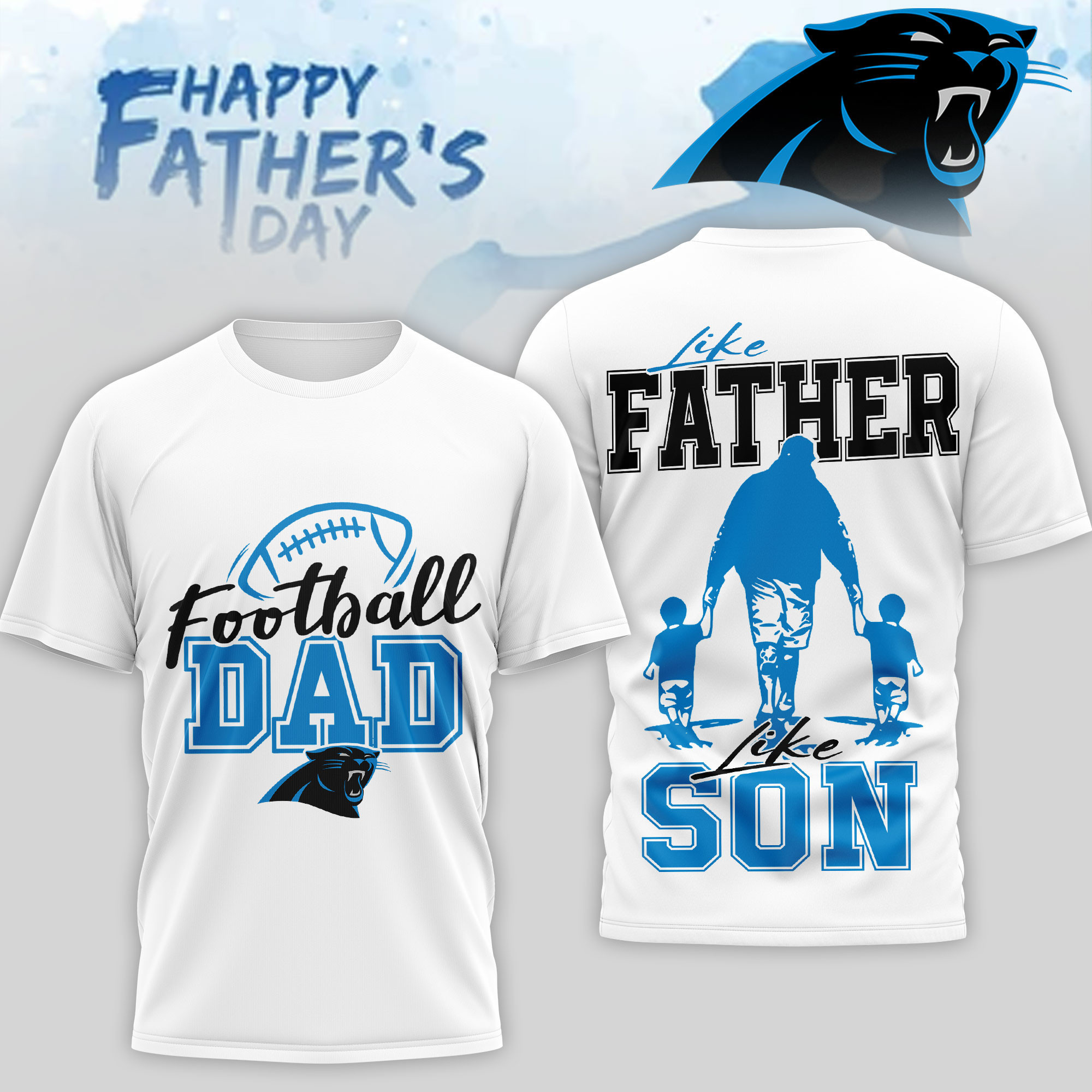 Carolina Panthers | Premium NFL Happy Father Day 3D T-Shirt NP