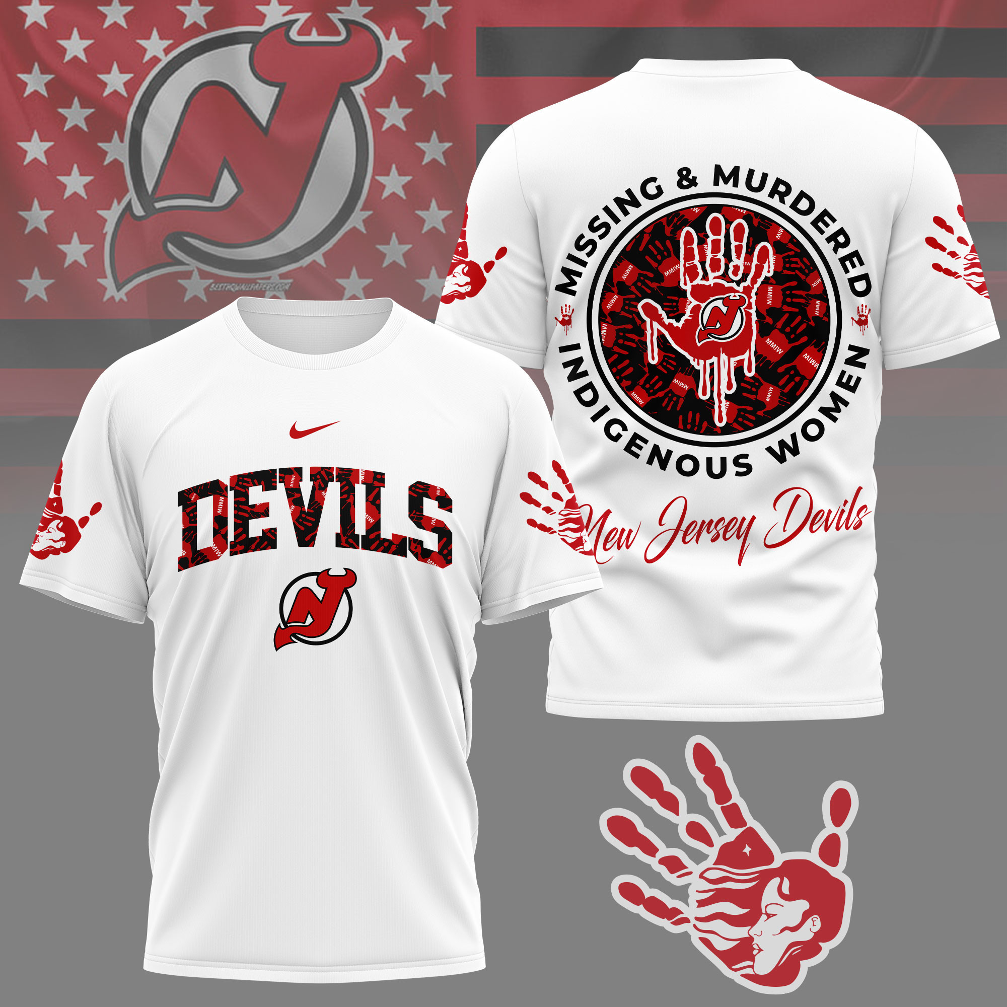New Jersey Devils | Premium NHL MMIW Awareness 3D Shirt NY