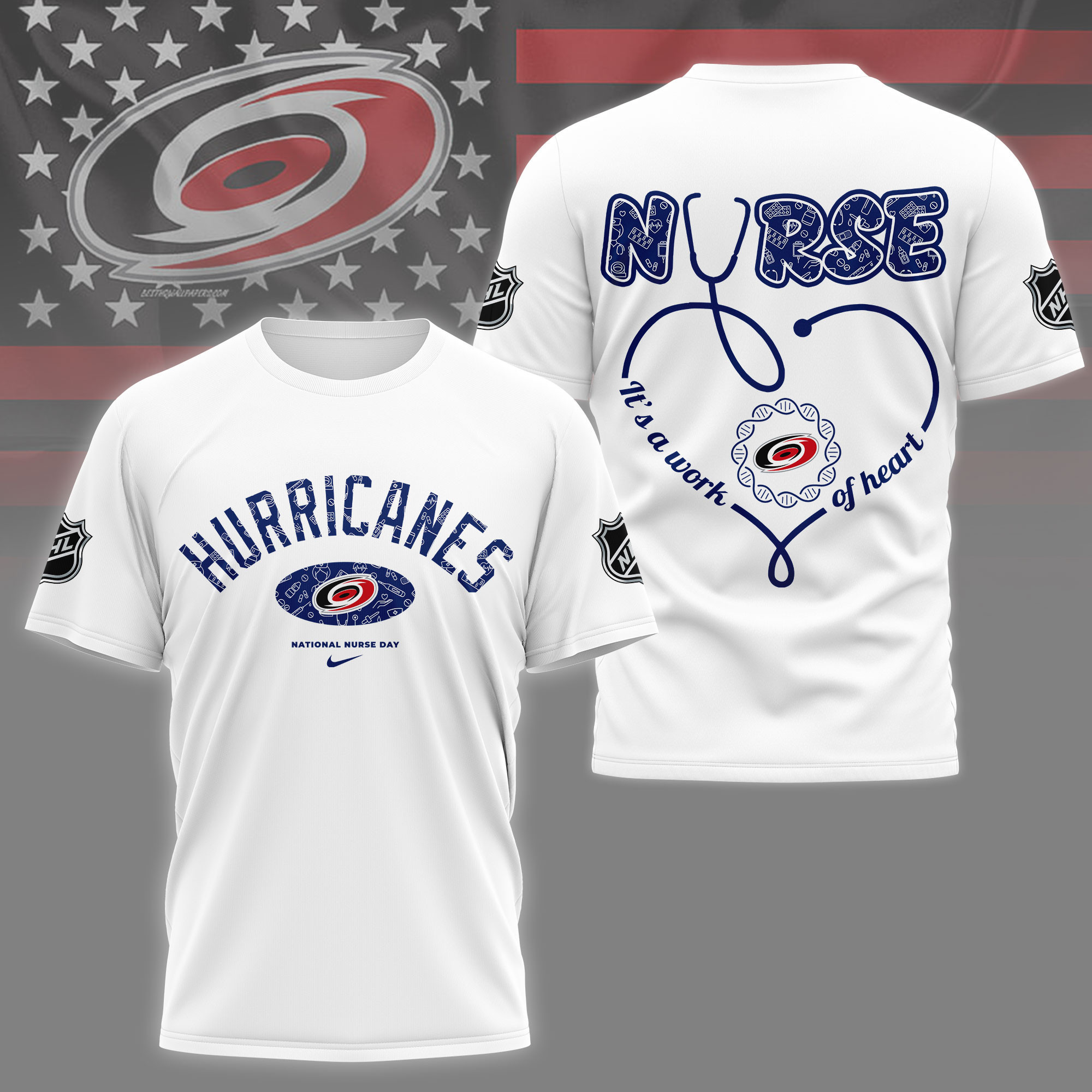 Carolina Hurricanes | Premium NHL Nurse Appreciation Month 3D Shirt NY