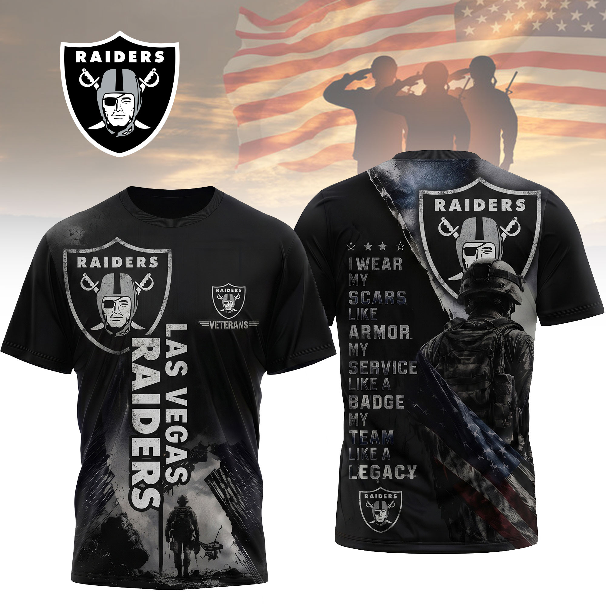 Las Vegas Raiders | Premium NFL Veterans Legacy Team 3D Shirt NTH1
