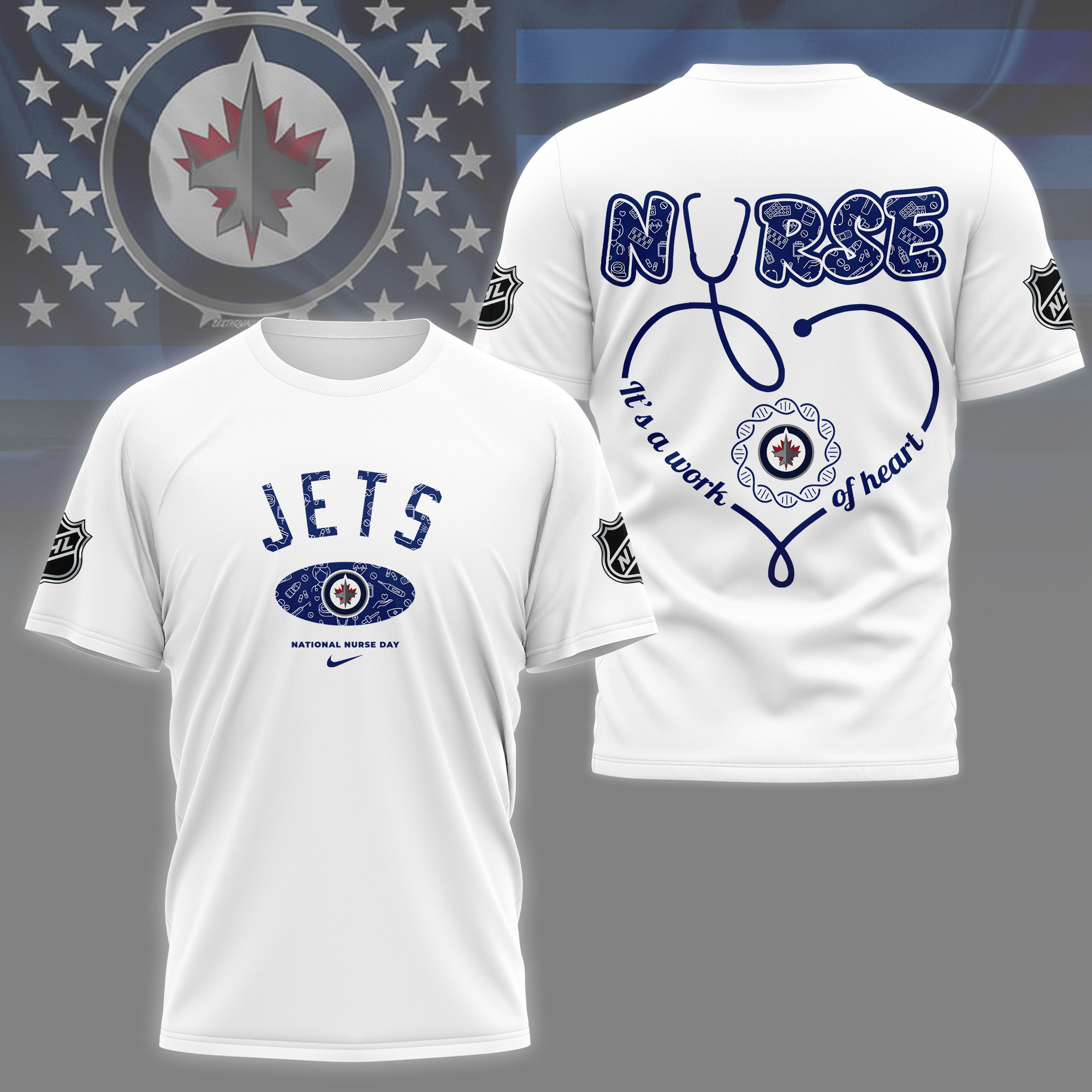 Winnipeg Jets | Premium NHL Nurse Appreciation Month 3D Shirt NY