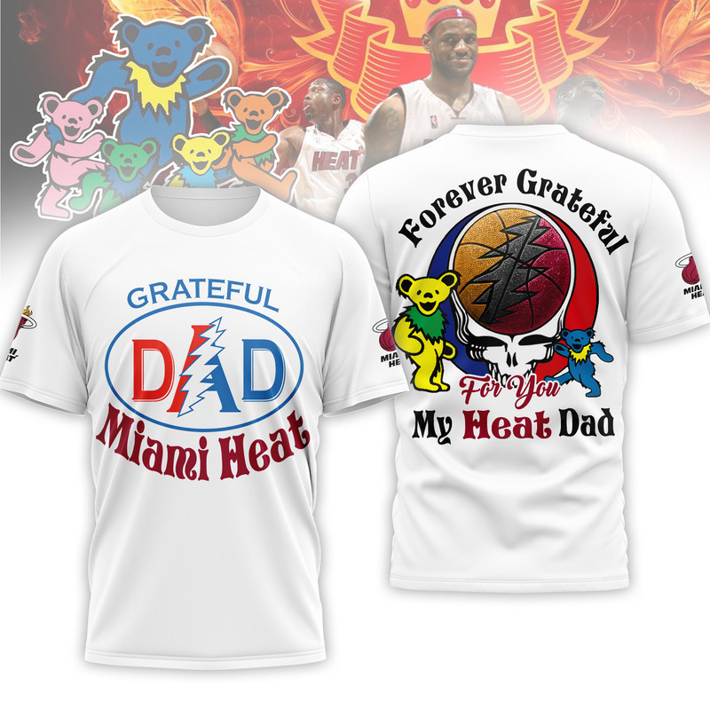 Miami Heat | Premium NBA Grateful Dead Father Day 3D Shirt HY