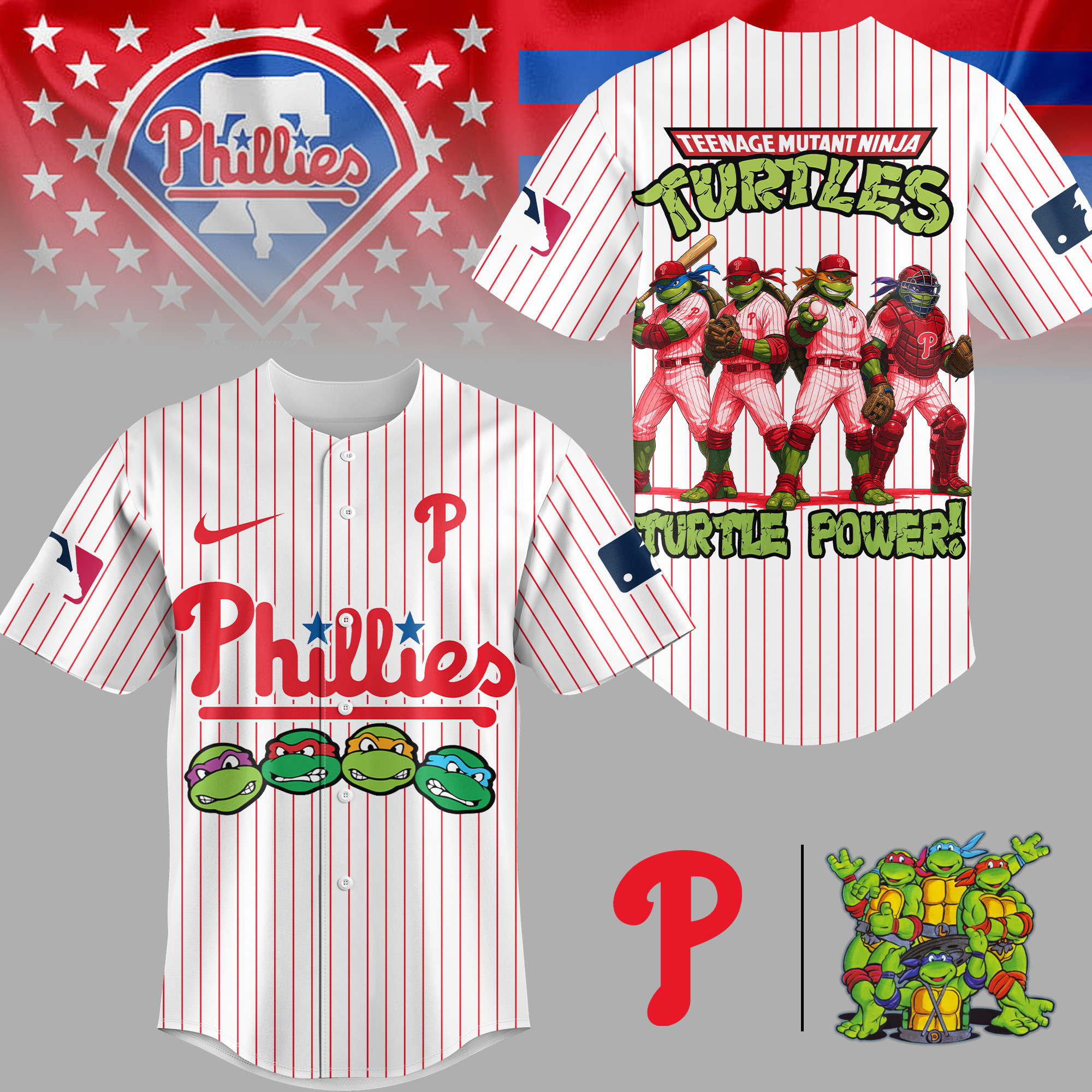 Philadelphia Phillies | Premium MLB Teenage Mutant Ninja Turtles Jersey TD