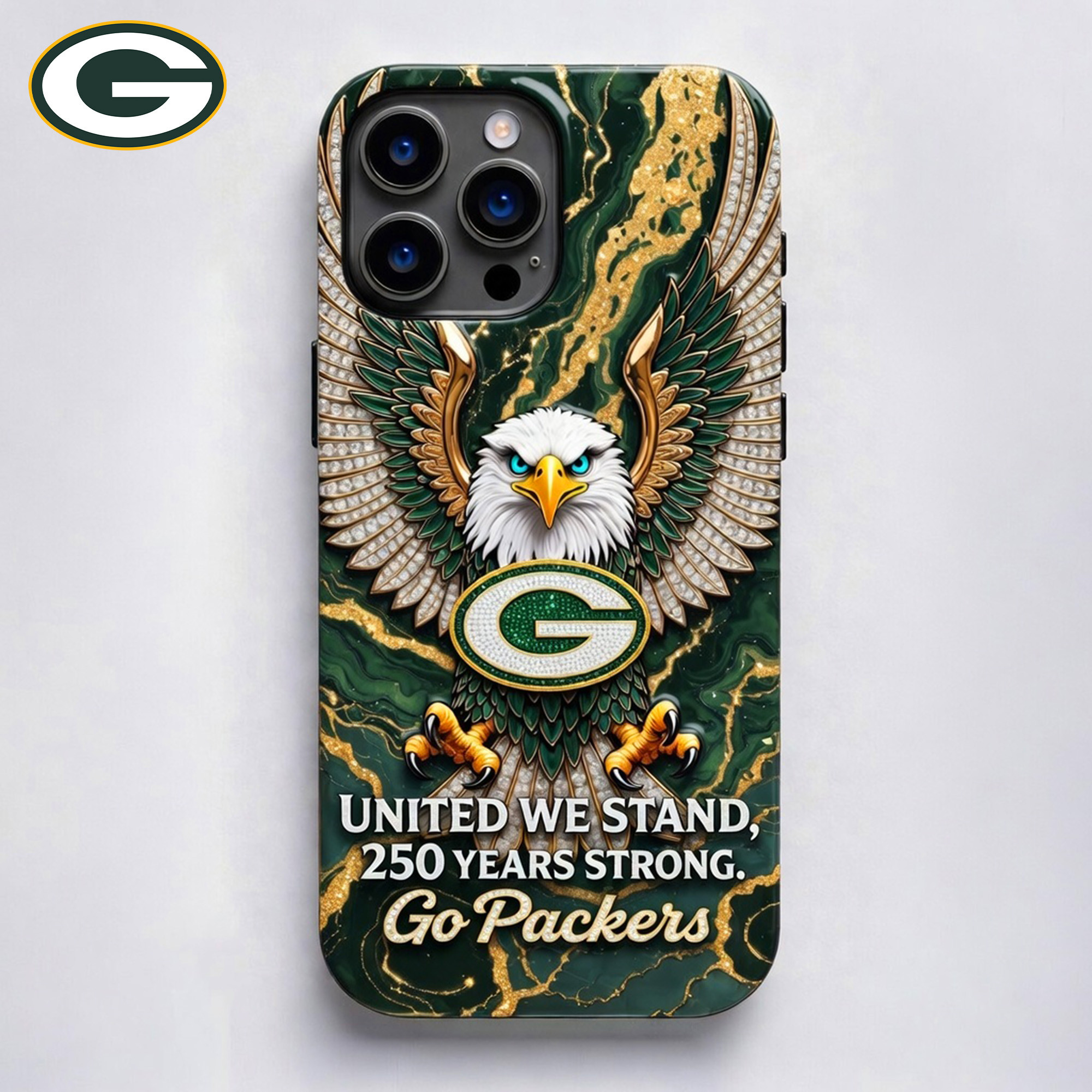 Green Bay Packers | Premium NFL 250 Years Of America Freedom Luxury Phone Case NY