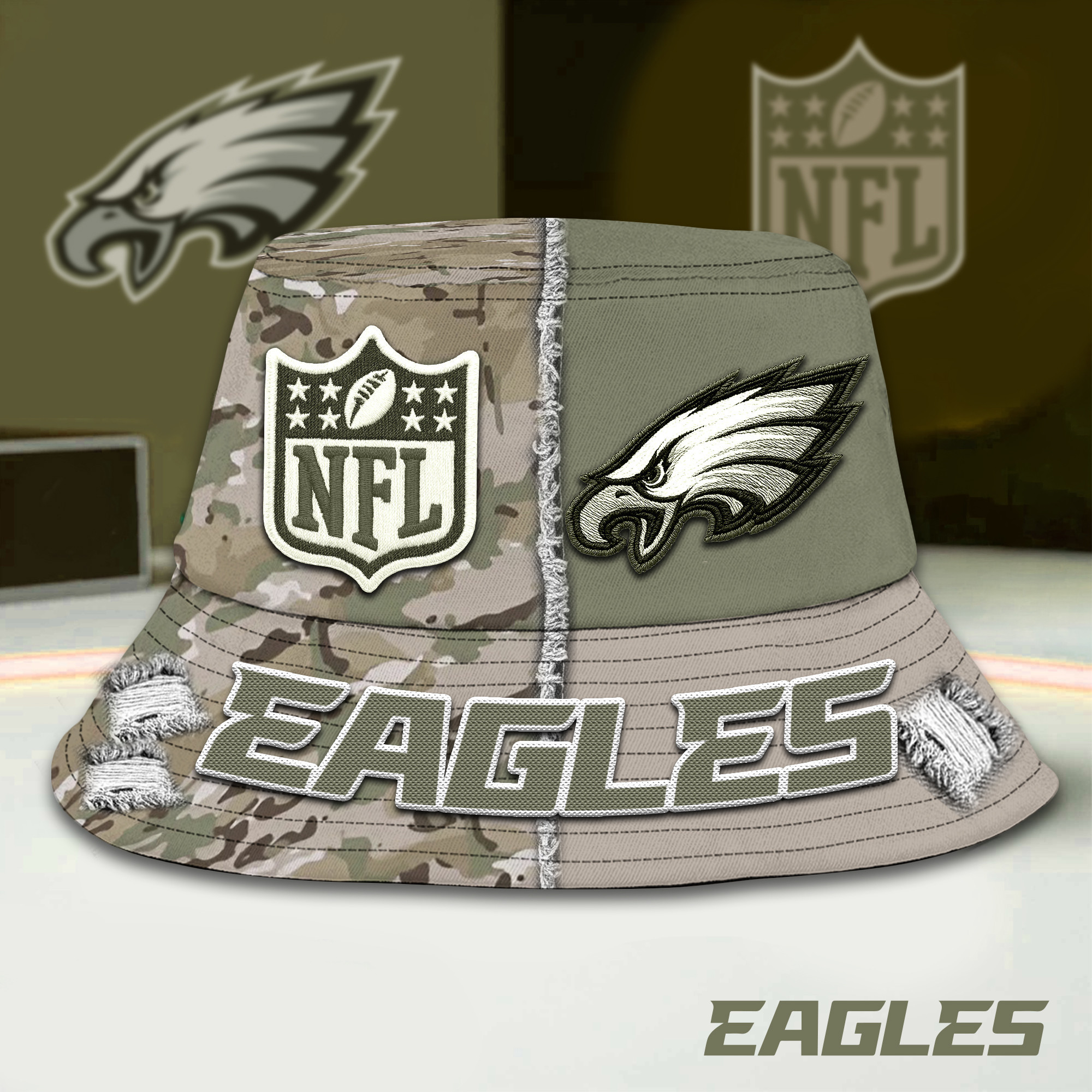 Philadelphia Eagles | Premium NFL Army Bucket Hat TD