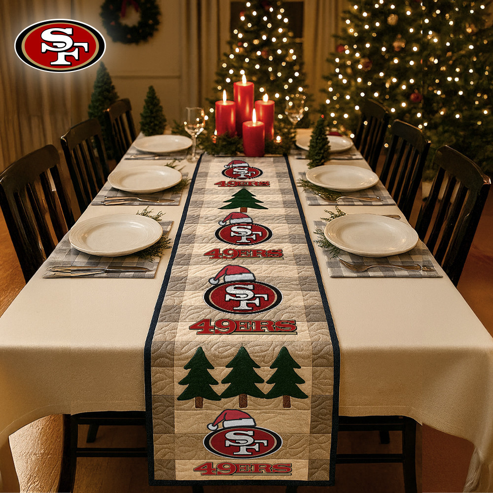 San Francisco 49ers | Premium NFL Quilted Christmas Table Runner HI