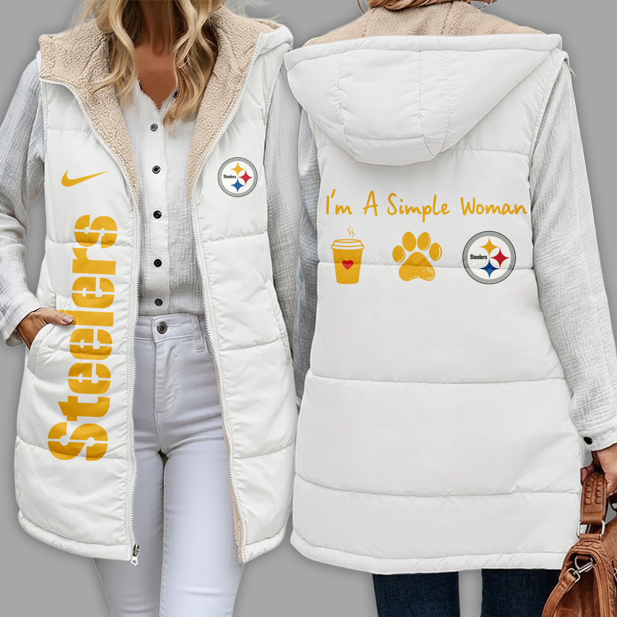 Pittsburgh Steelers | Premium NFL Simple Girl Quilted Vest TD