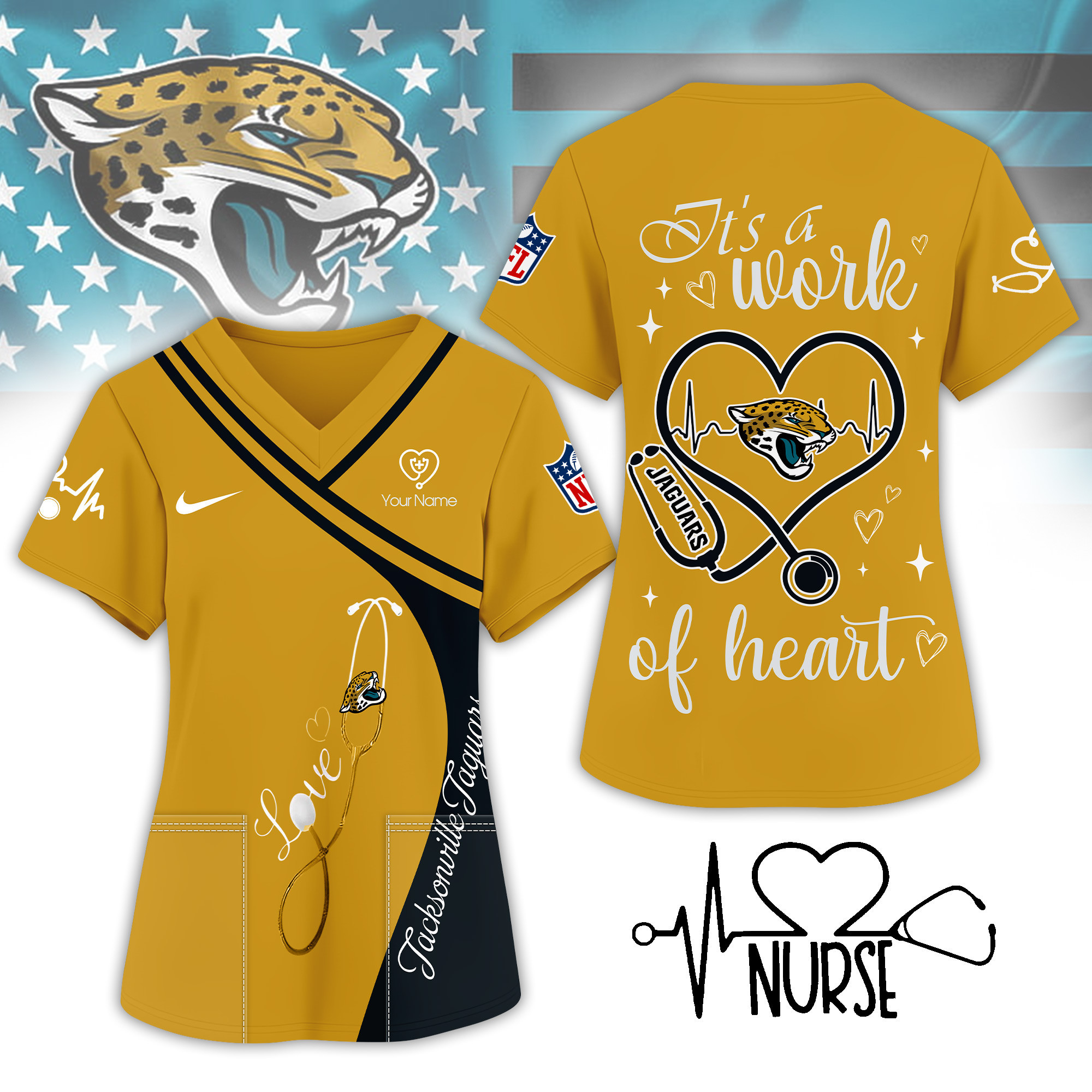Jacksonville Jaguars | Premium NFL Nurse Pride 3D Shirt NY