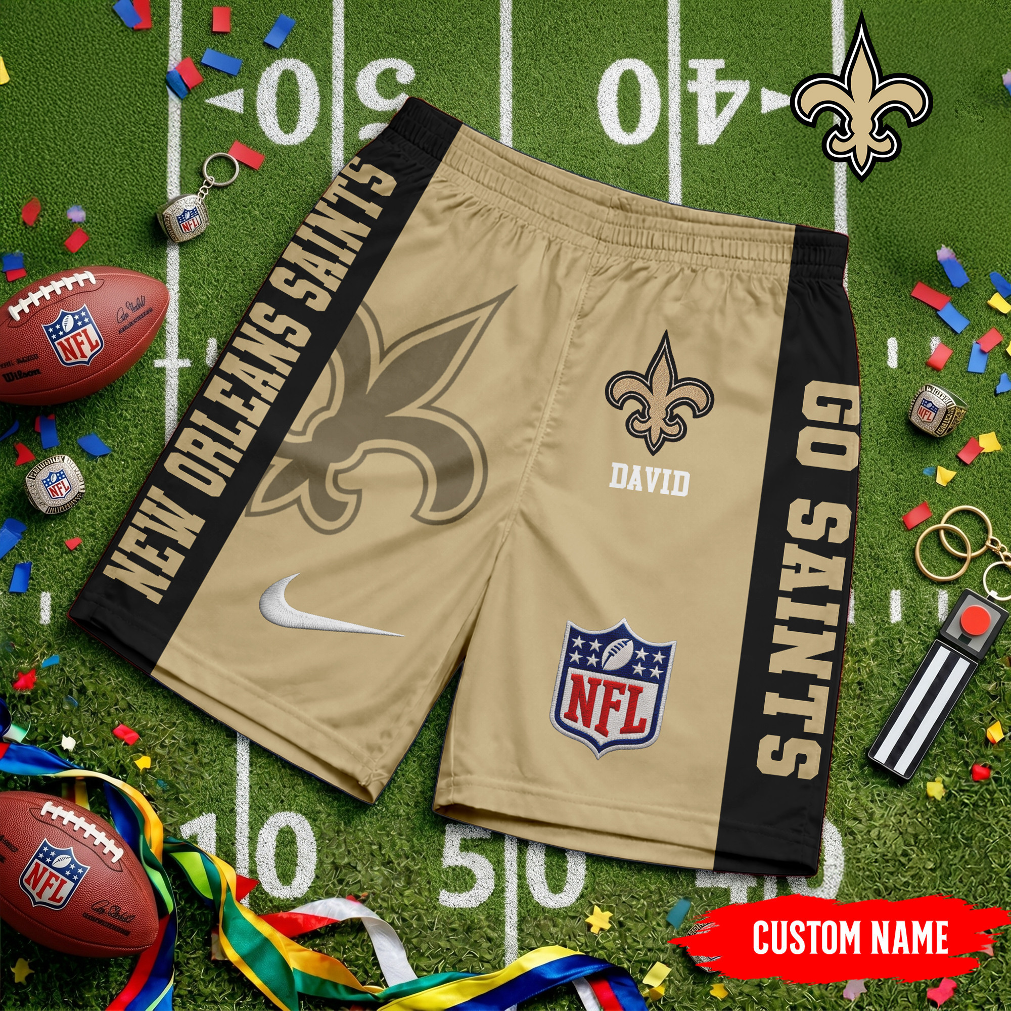 New Orleans Saints | Premium NFL Game Day Personalized Shorts TD