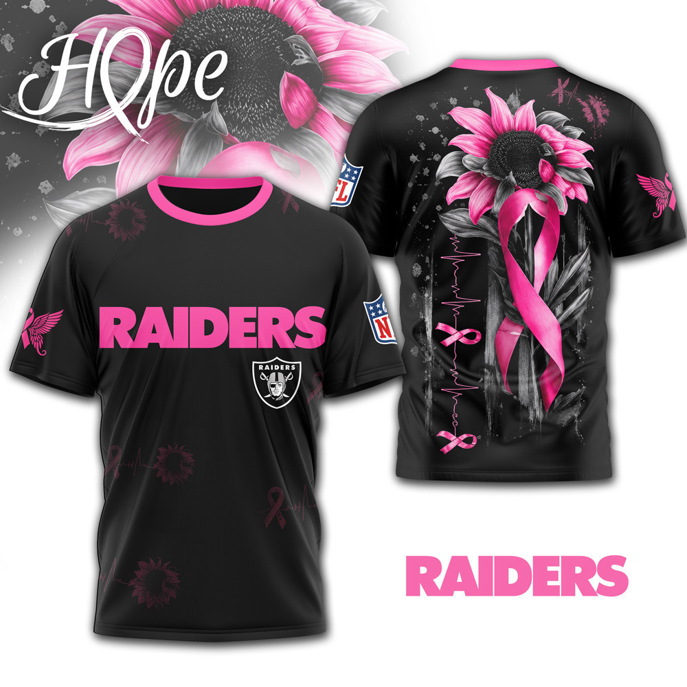 Las Vegas Raiders | Premium NFL Hope Pink Ribbon 3D Shirt NTH1