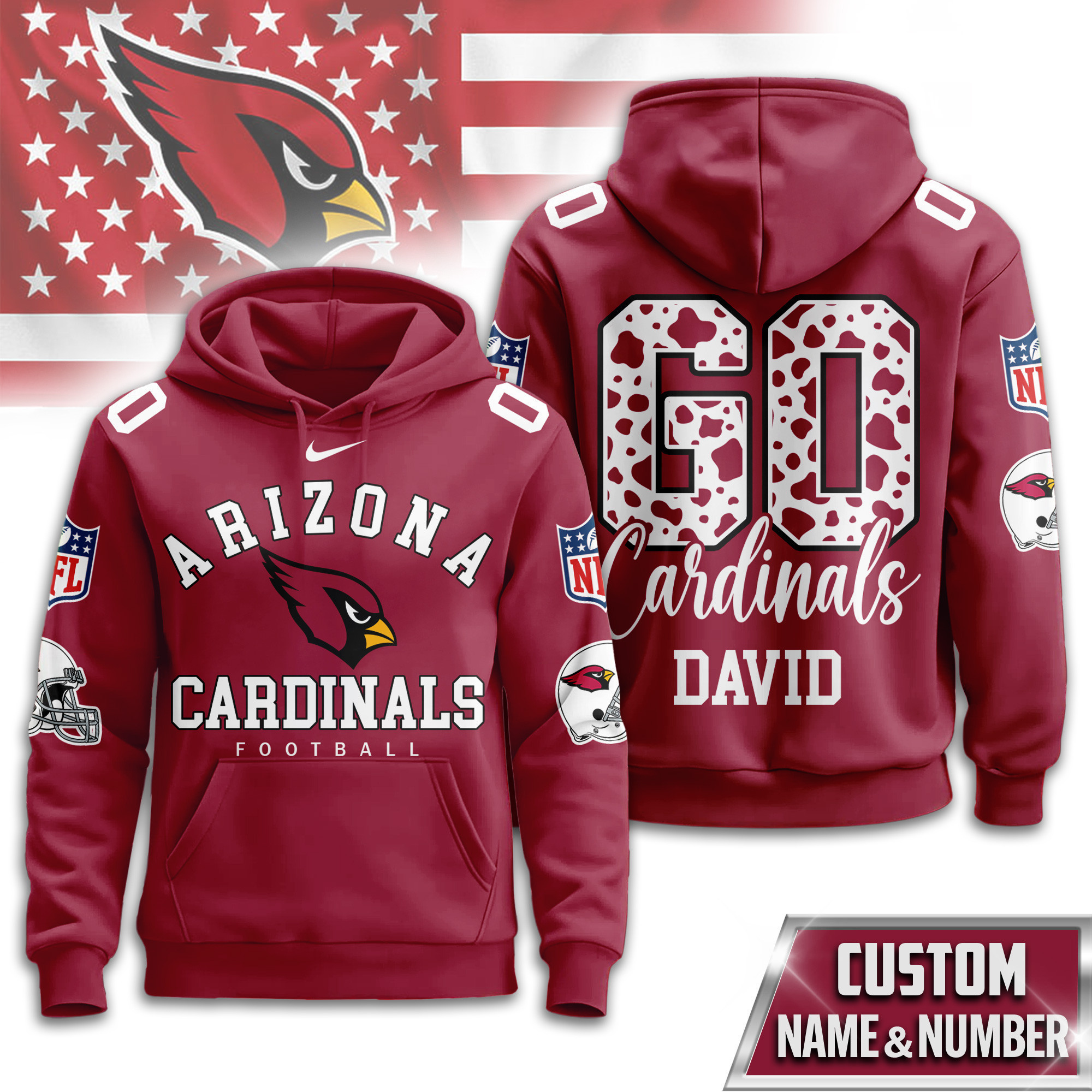 Arizona Cardinals | Premium NFL Custom Game Day Hoodie TD