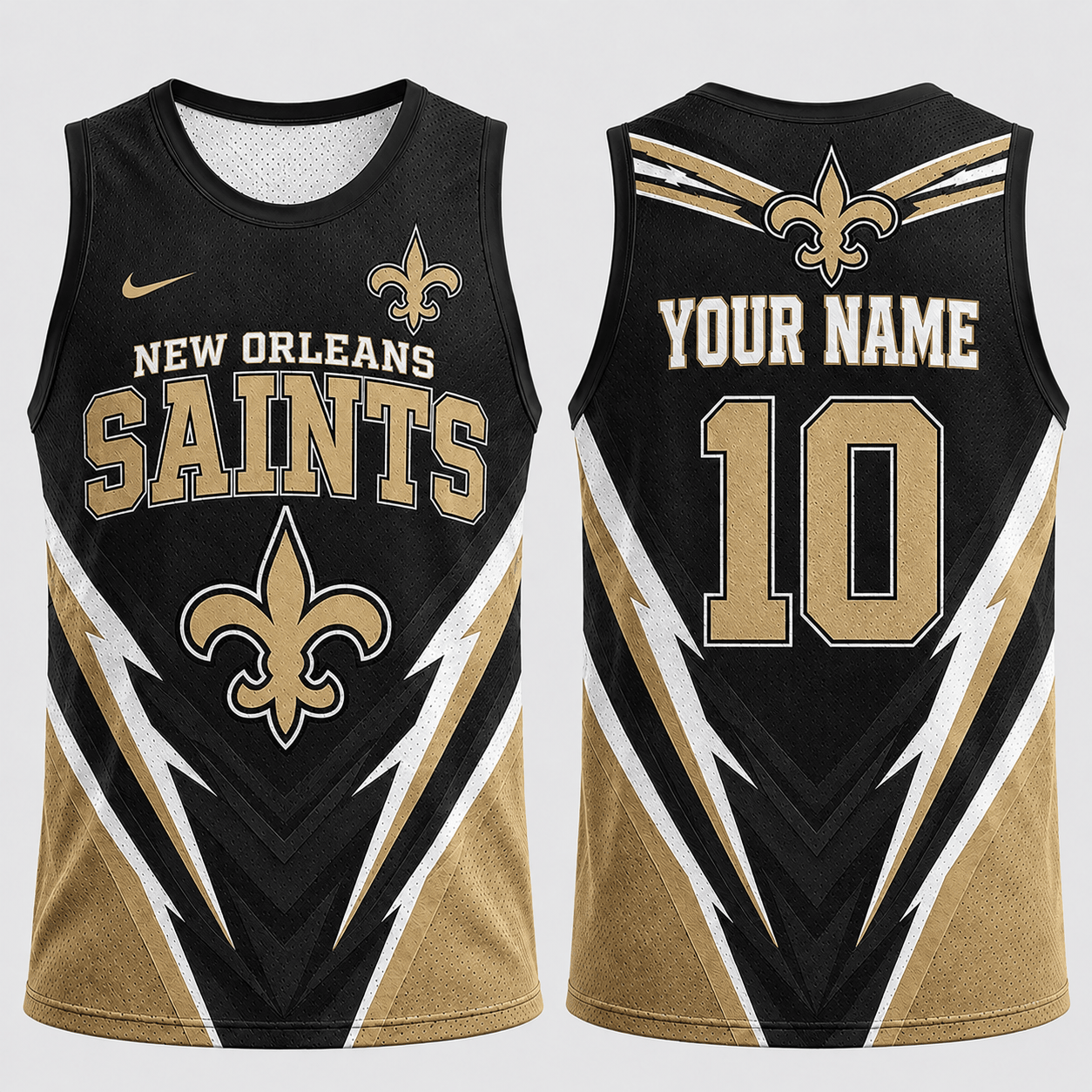New Orleans Saints | Premium NFL Personalized Name Number Fan Pride Tank Top TD