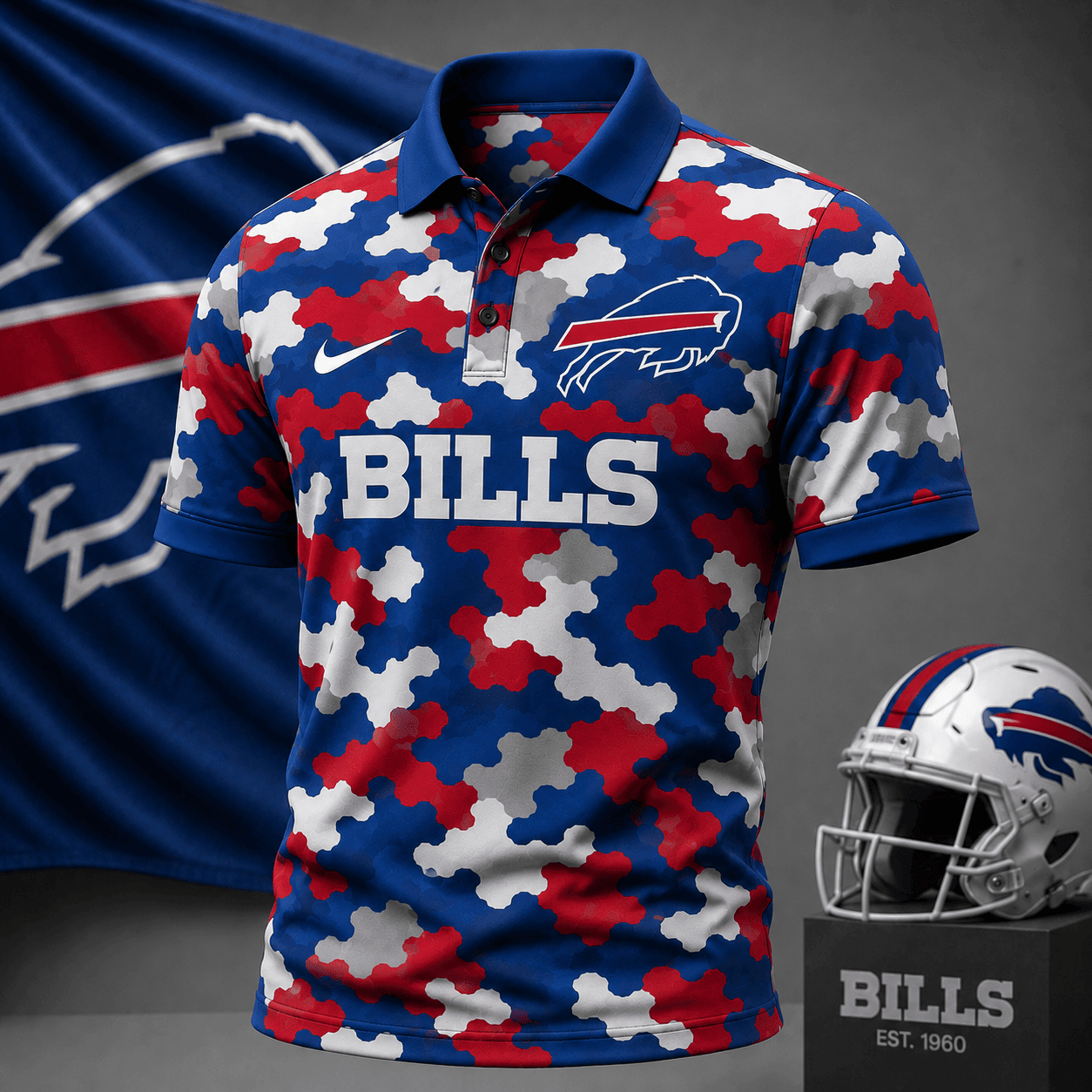 Buffalo Bills | Premium NFL Camo Polo Shirt NY