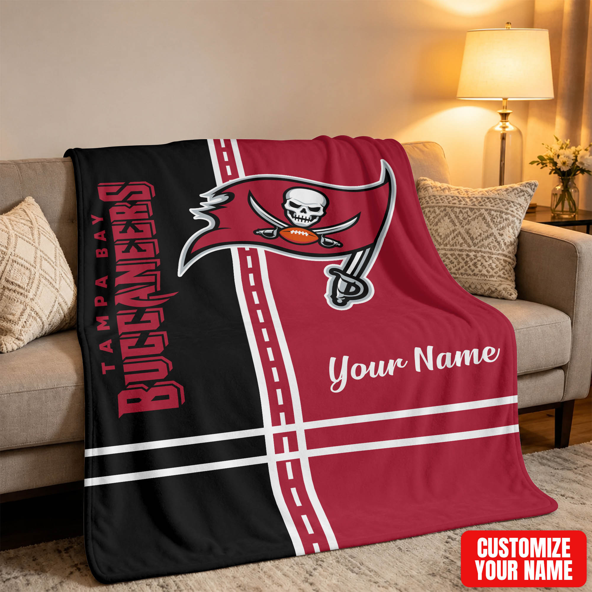 Tampa Bay Buccaneers | Premium NFL My Name My Game Personalized Blanket NTH1