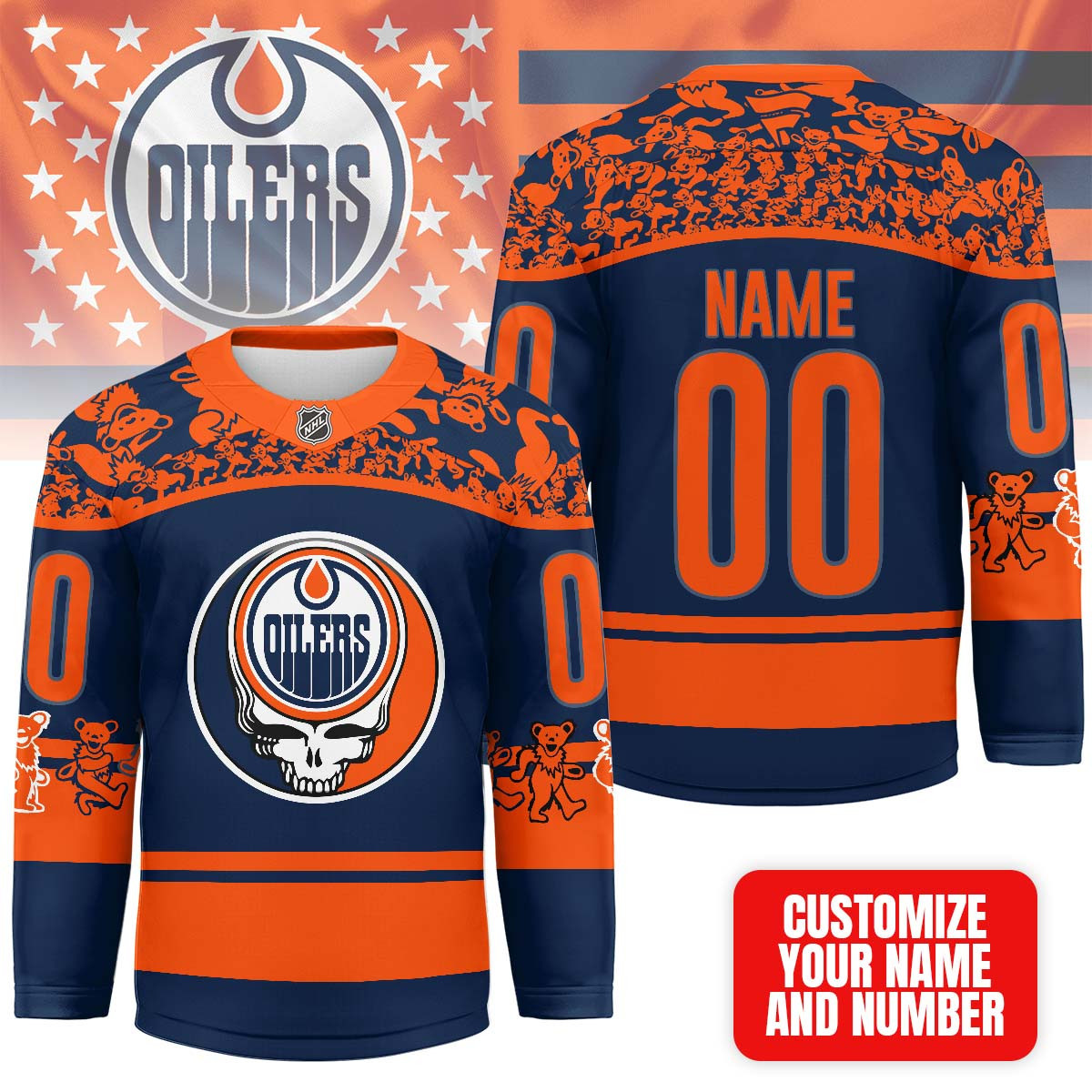 Edmonton Oilers | Premium NHL X Grateful Dead Hockey Jersey NP