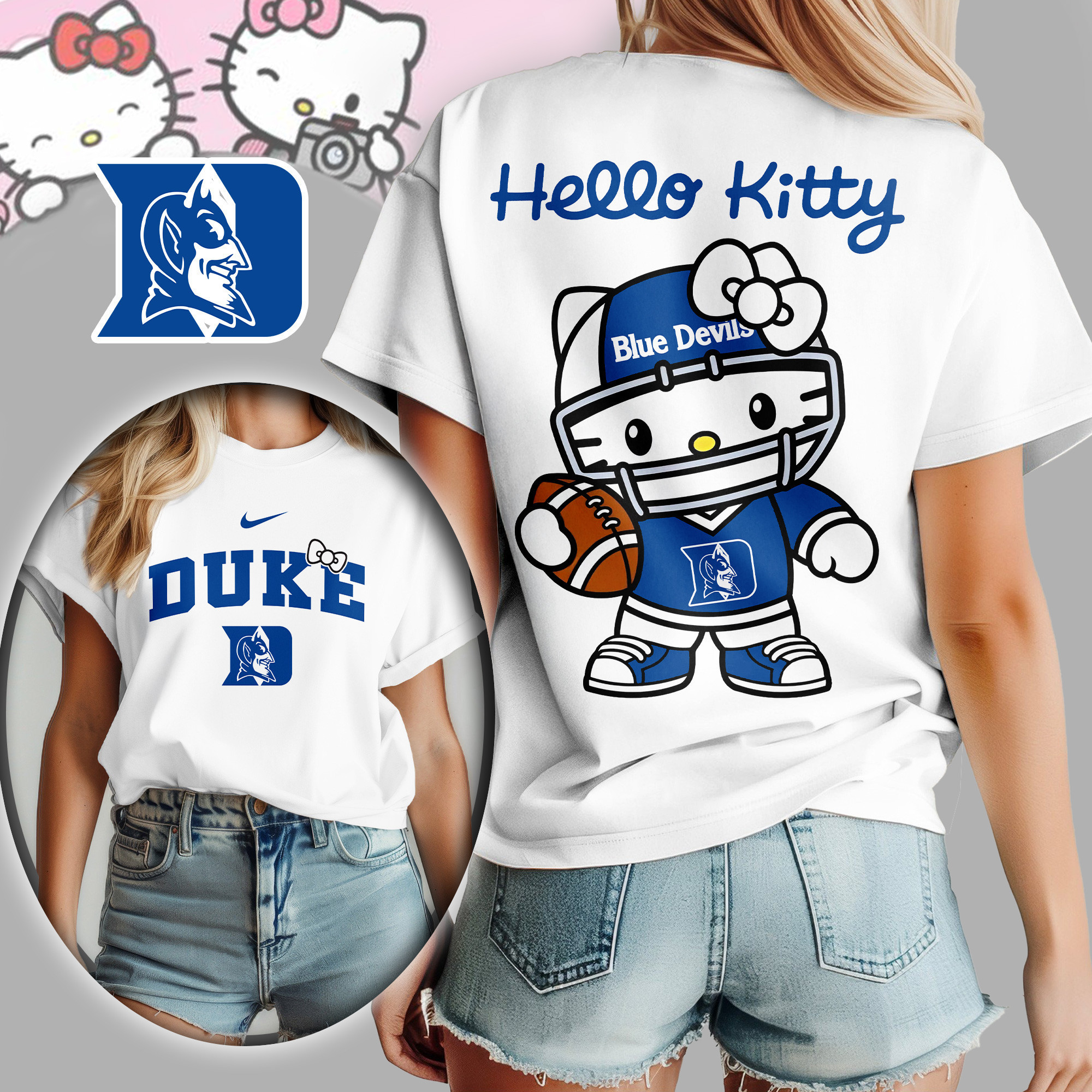 Duke Blue Devils | Premium NCAA Hello Kitty Women's Shirt TD