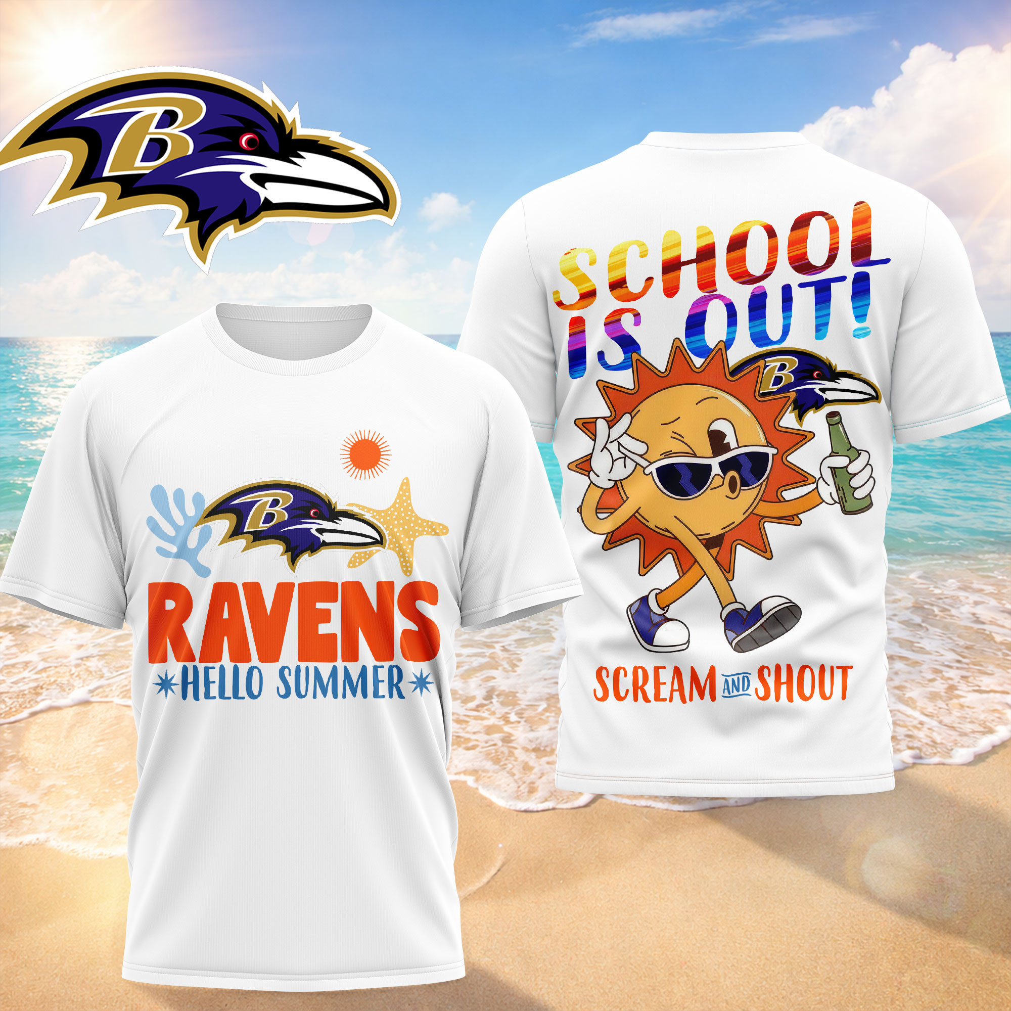 Baltimore Ravens | Premium NFL Hello Summer 3D T-Shirt HY