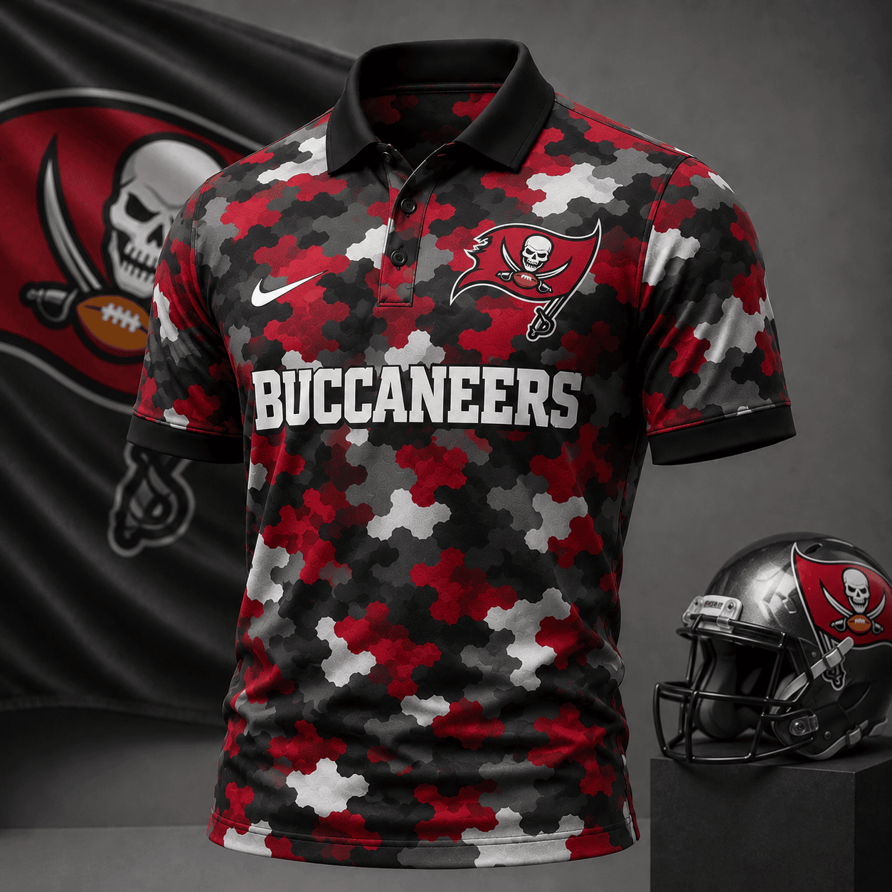 Tampa Bay Buccaneers| Premium NFL Camo Polo Shirt NY