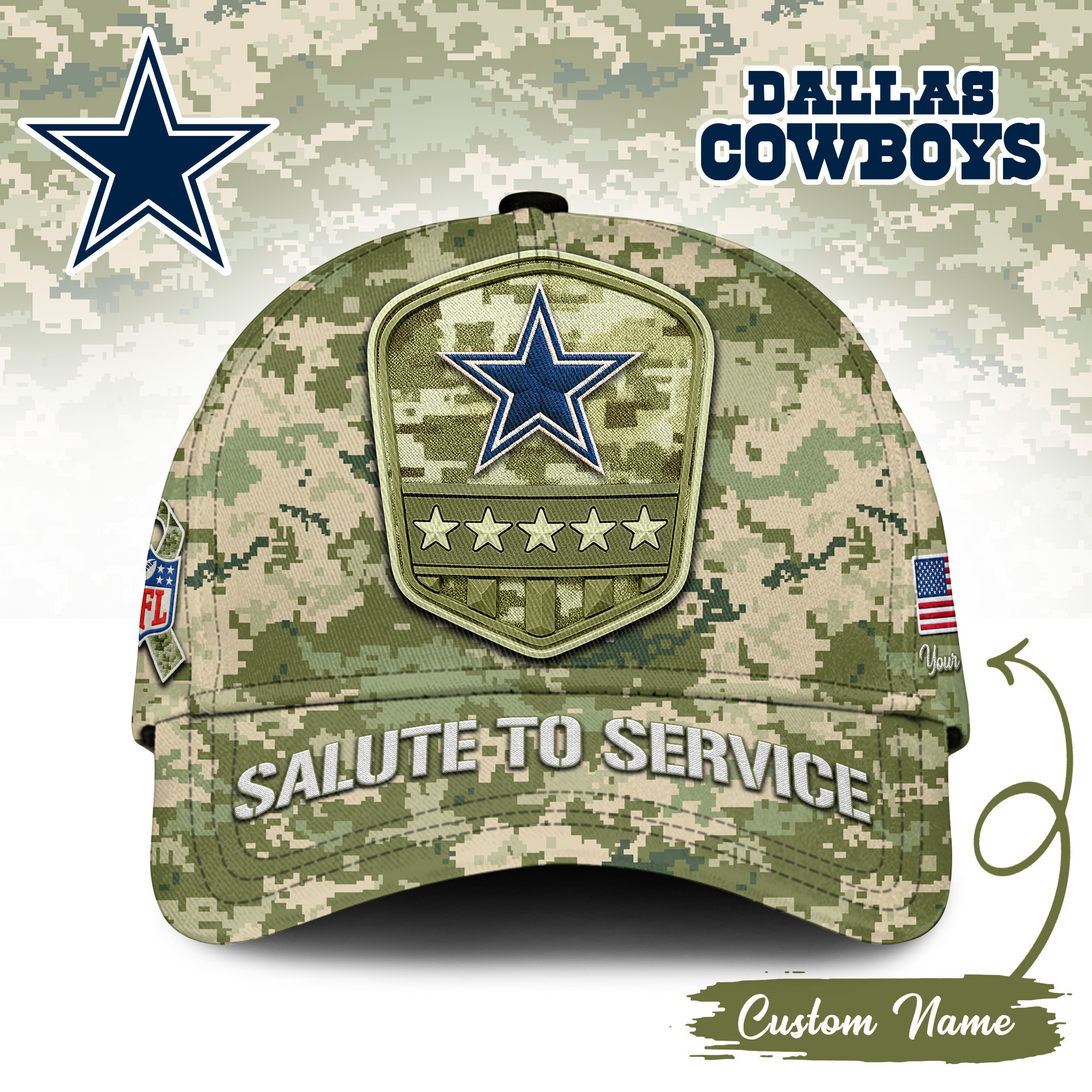 Dallas Cowboys | Premium NFL Salute To Service Classic Cap TD