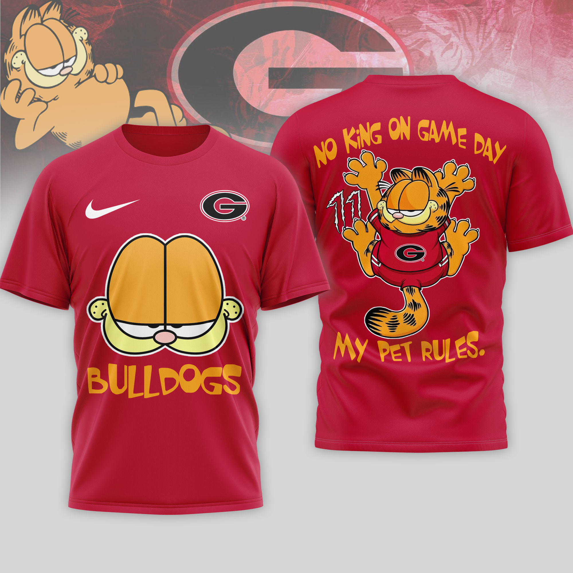 Georgia Bulldogs | Premium NCAA No King On Game Day 3D Shirt NTH1