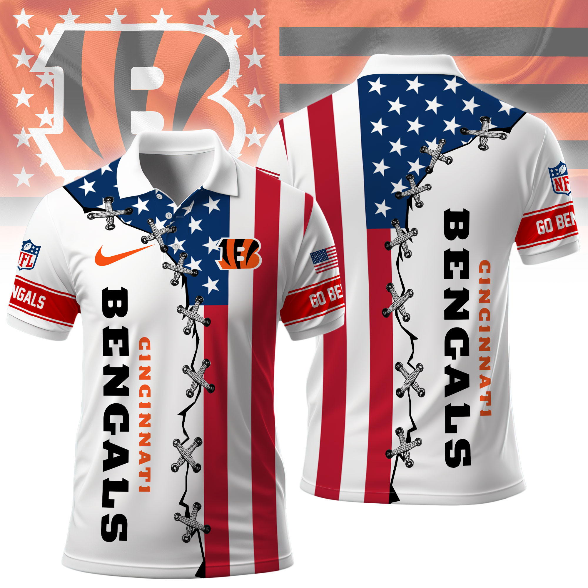 Cincinnati Bengals | Premium NFL Freedom American Polo NY