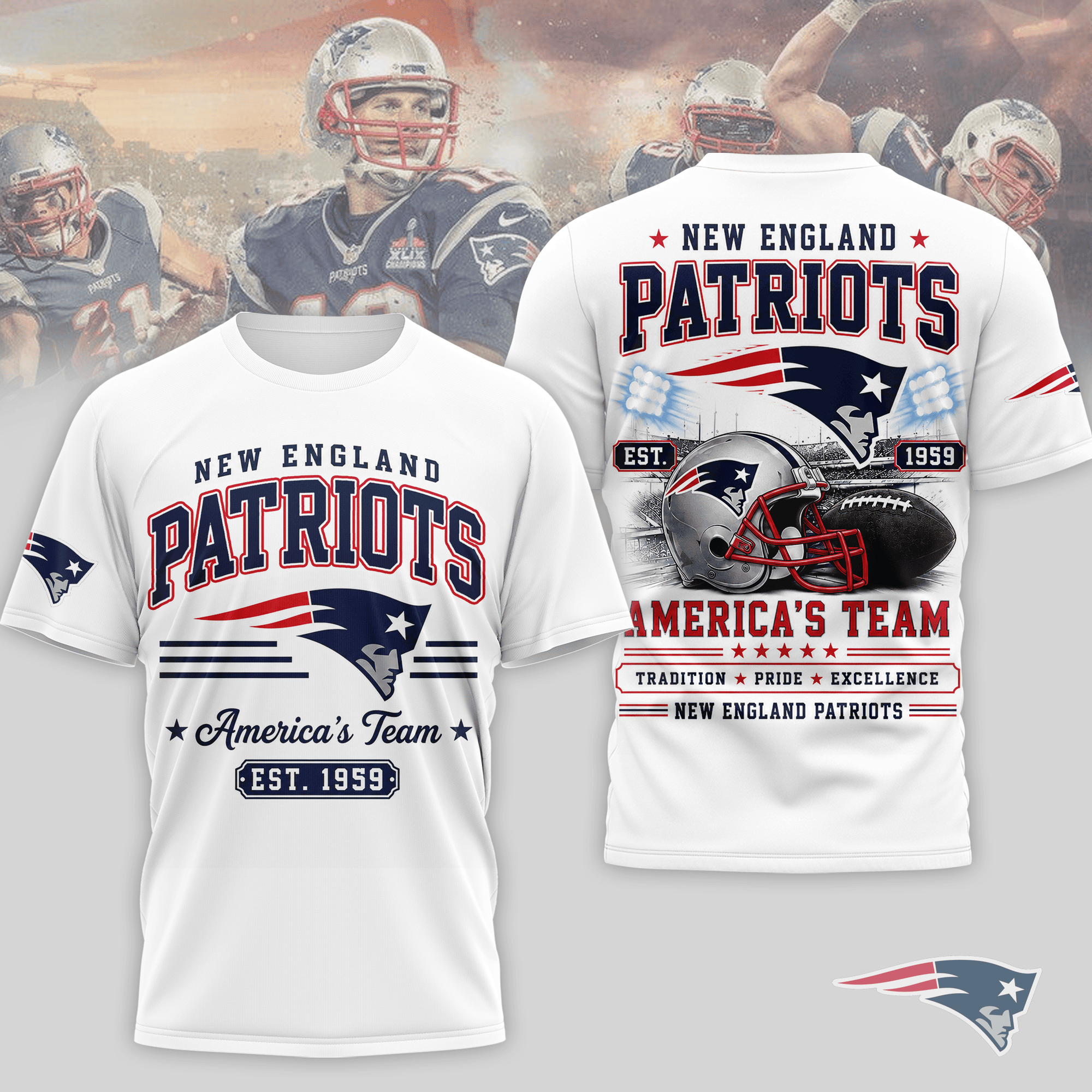 New England Patriots | Premium NFL Team Tradition Pride 3D Shirt NTH1