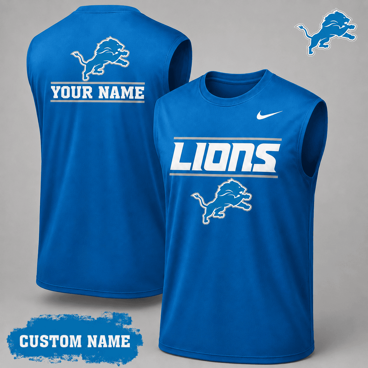 Detroit Lions | Premium NFL Personalized Game Ready Tank Top NY