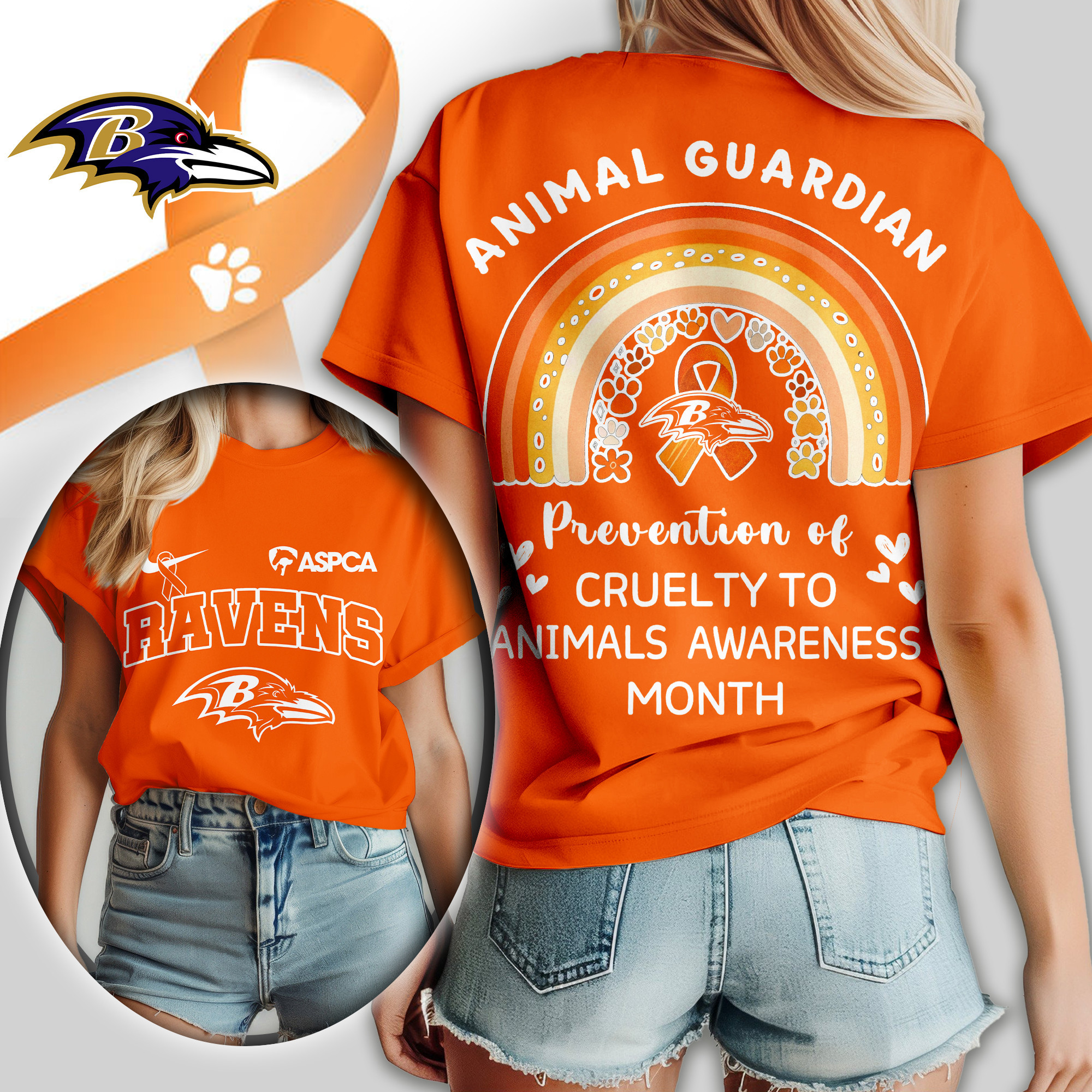 Baltimore Ravens | Premium NFL Animal Guardian Women Shirt TD