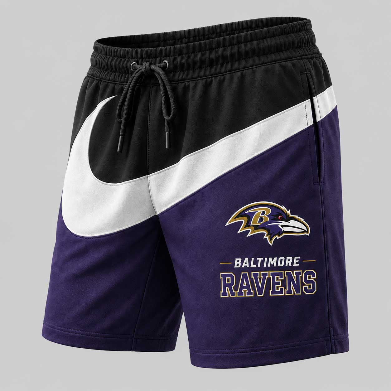 Baltimore Ravens | Premium NFL Swoosh Sports Shorts for Loyal Fans TD